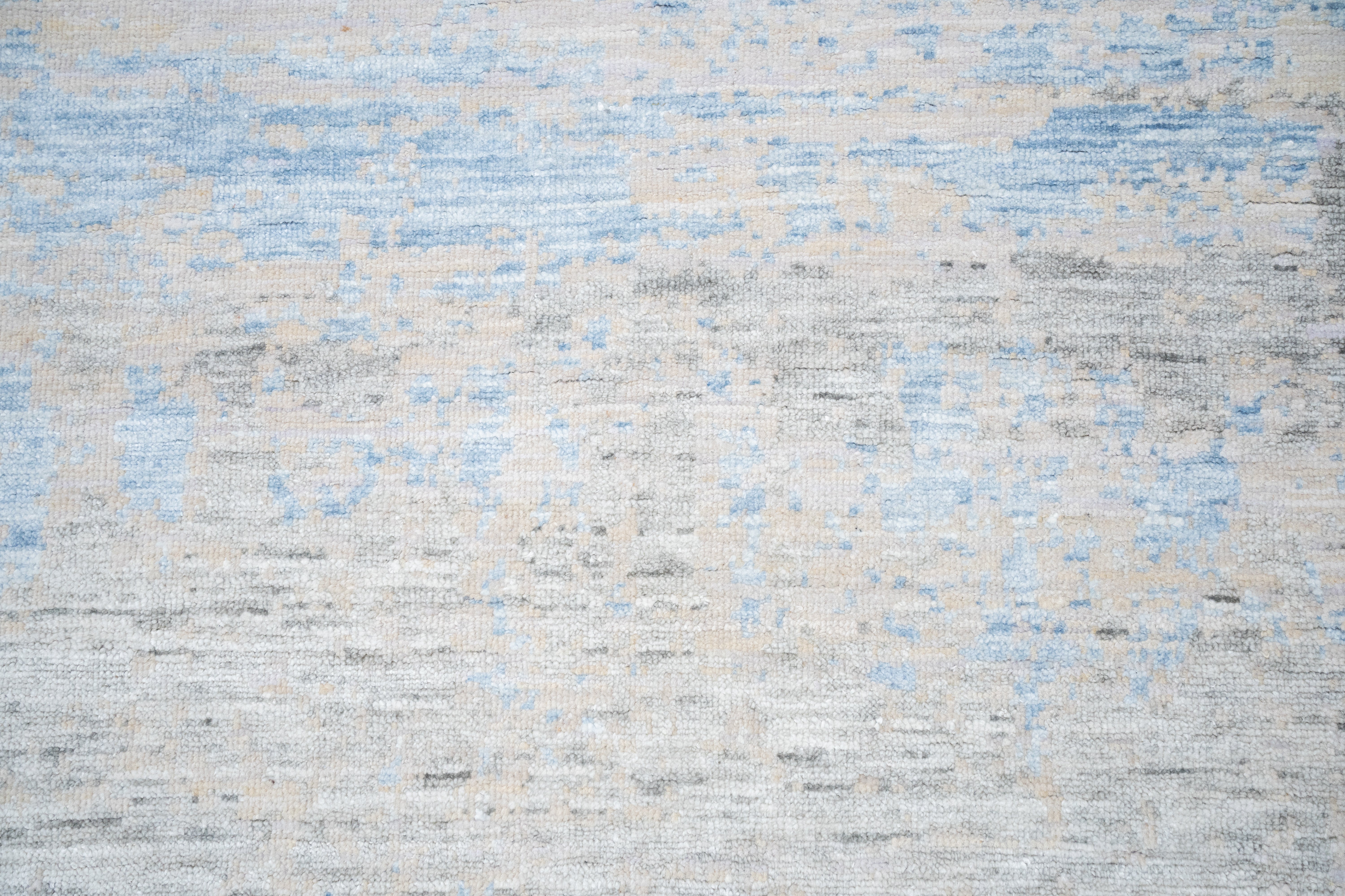 Abstract Design  Handknotted Carpet DIA- 1186 GALAXY 23, Timberwolf, Weldon Blue & Philippine Gray