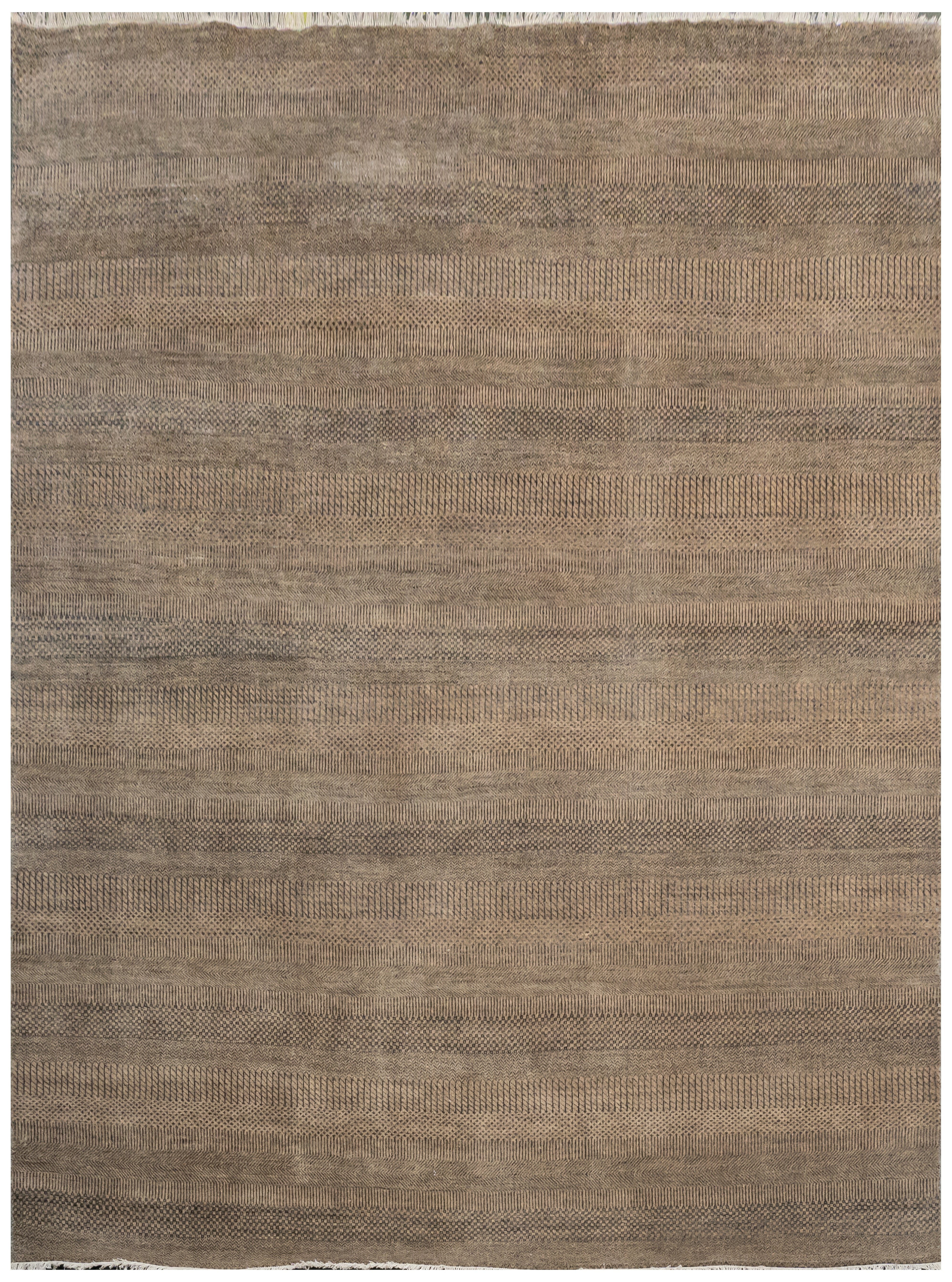 HandKnotted Carpet DIA- 125 MCN Natural & Black