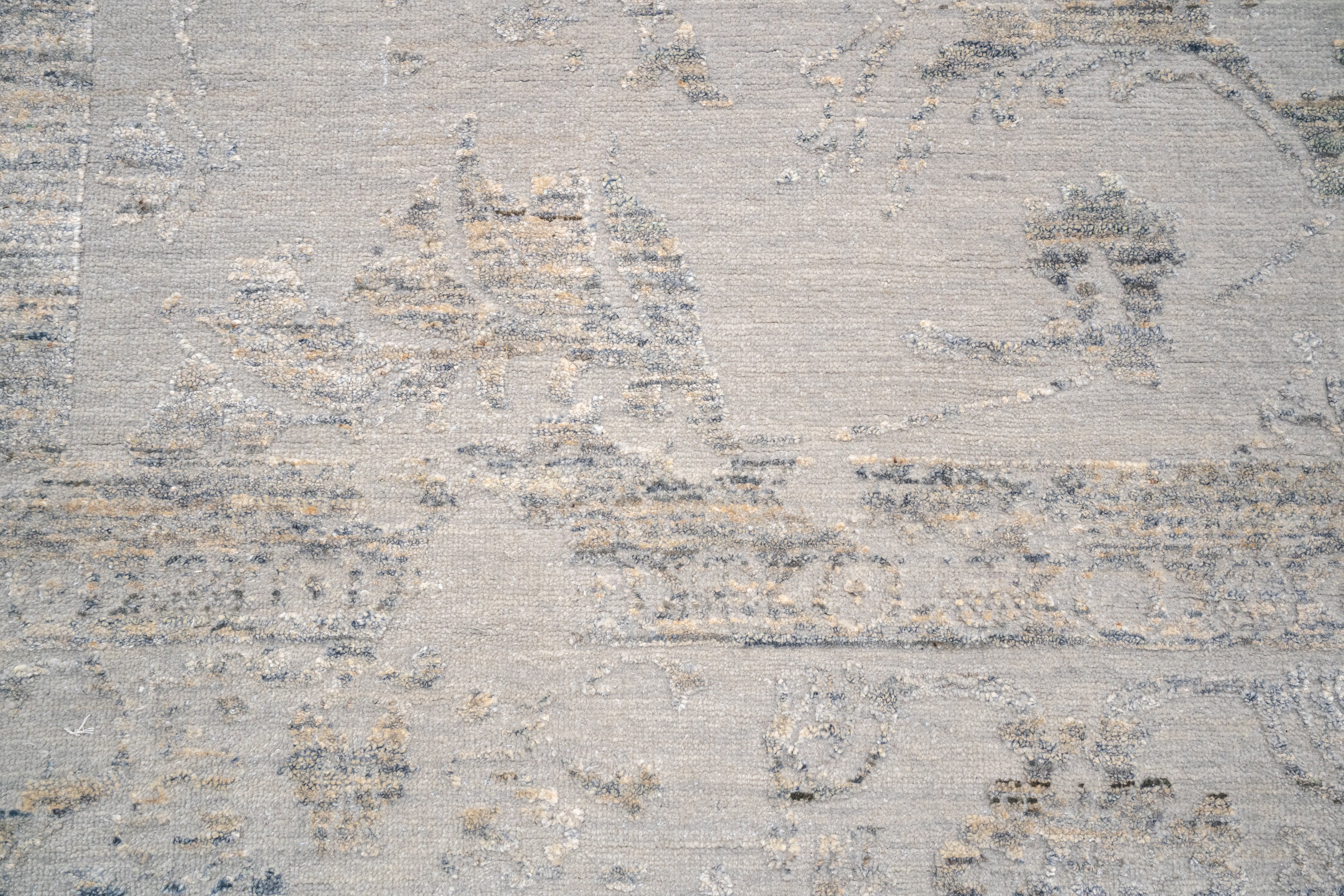 Handknotted Carpet, DIA- 1289 JK-A, Silver & Grey