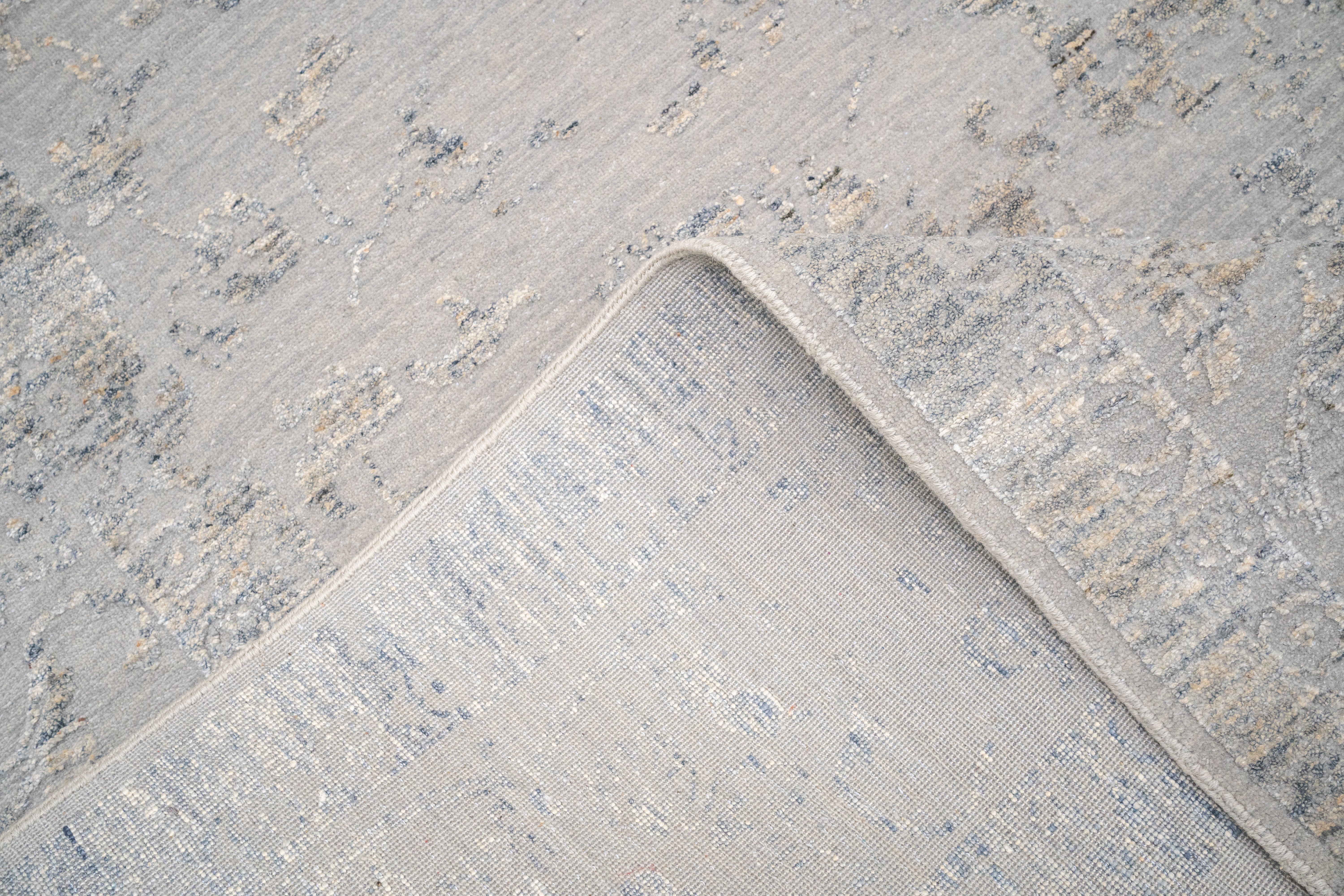 Handknotted Carpet, DIA- 1289 JK-A, Silver & Grey