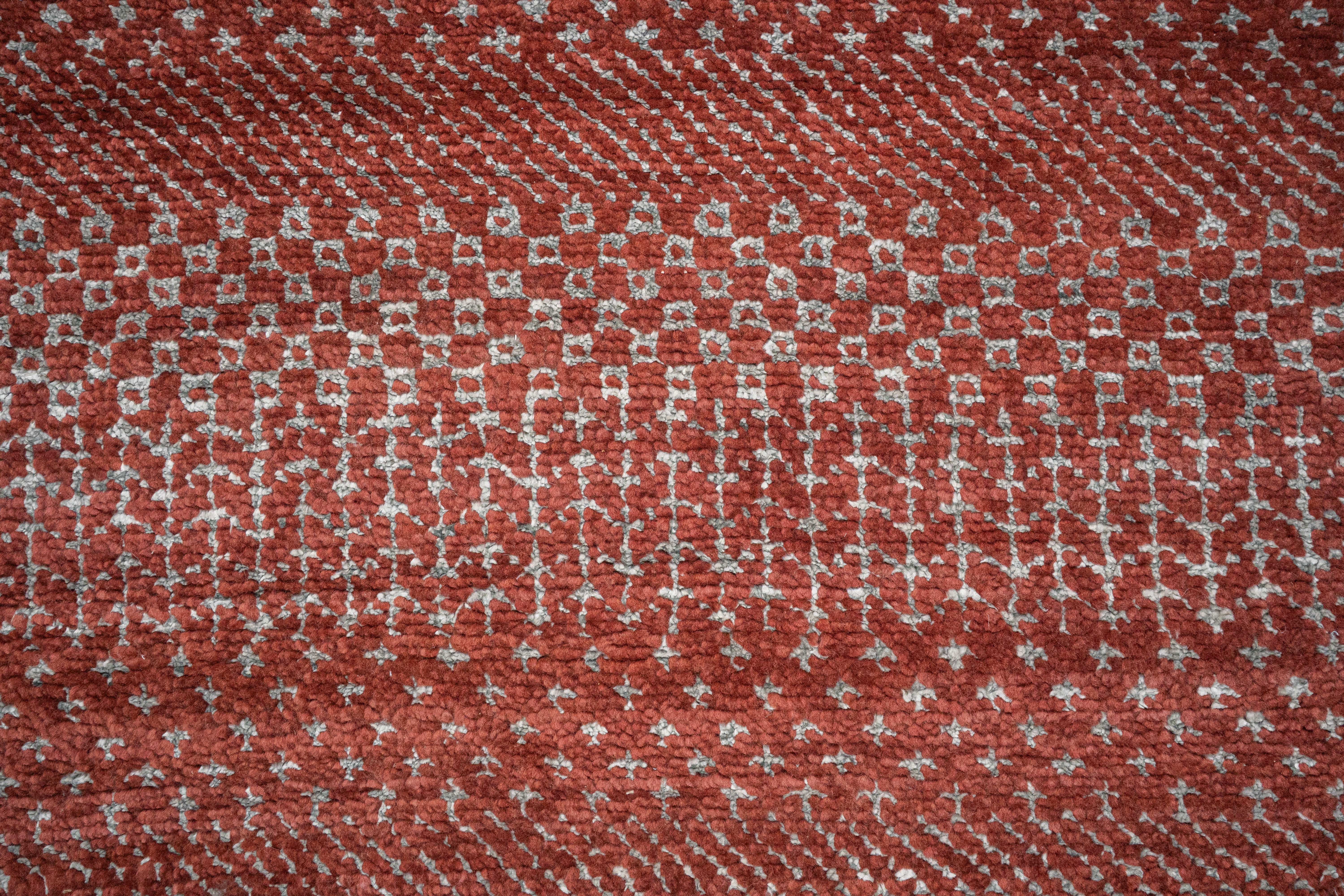 Handknotted Carpet, DIA- 1298 MCN, Rust & Grey