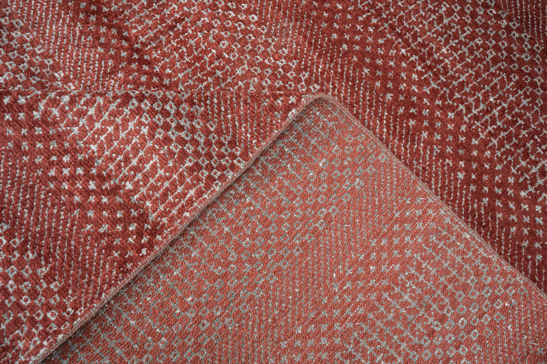 Handknotted Carpet, DIA- 1298 MCN, Rust & Grey