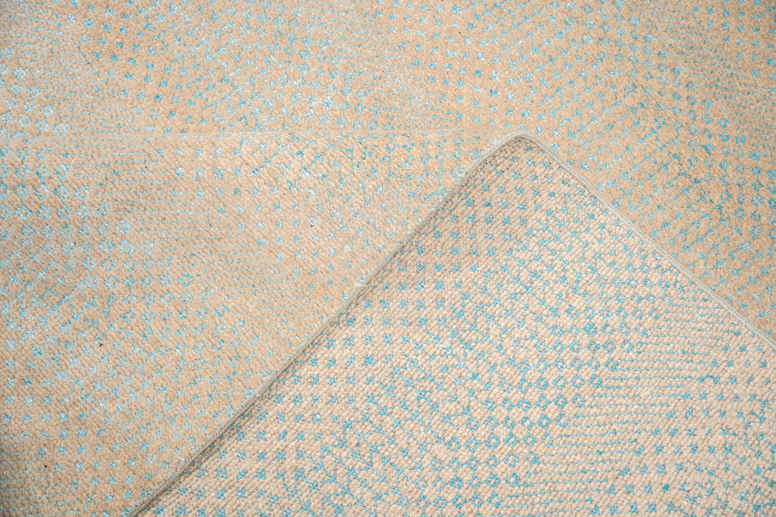 Handknotted Carpet, DIA- 1301 MCN, Ivory & Aqua