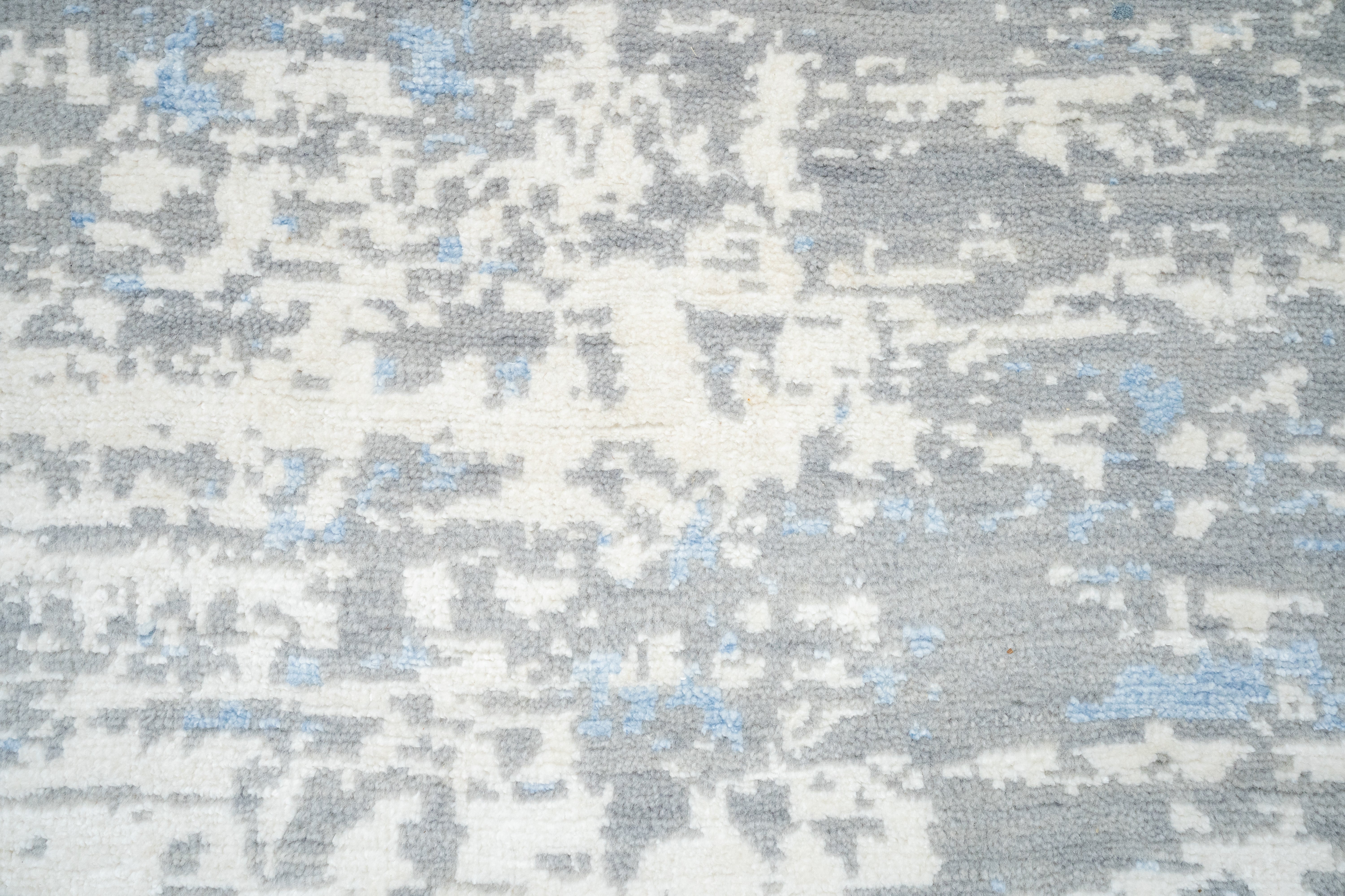Abstract Design  Handknotted Carpet DIA- 1329 GALAXY 23, Chinese White, Argent & Cadet Blue