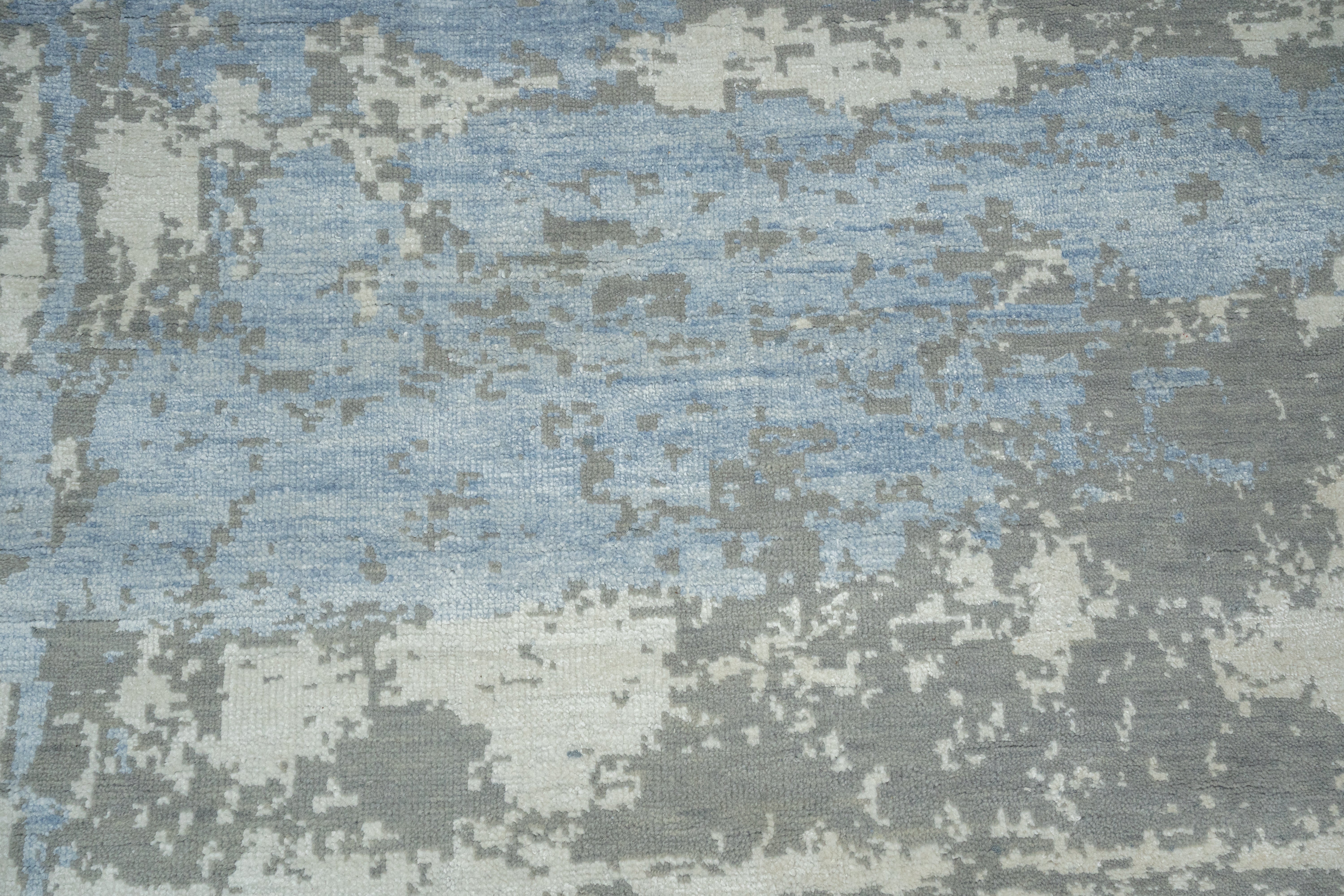 Abstract Handknotted Carpet DIA- 1331 GALAXY 23, Pastel Gray, Cool Grey & Spanish Gray