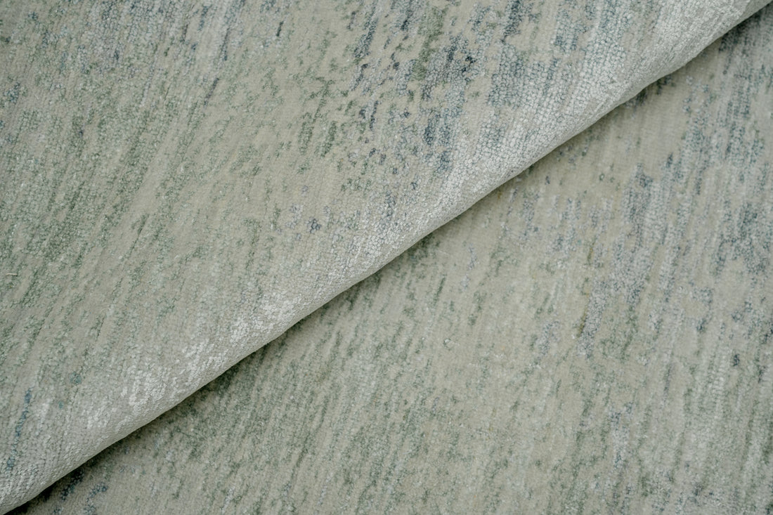 Abstract Handknotted Carpet DIA: 1333 VASE 3, Dolphin Gray, Silver Foil & Stormcloud