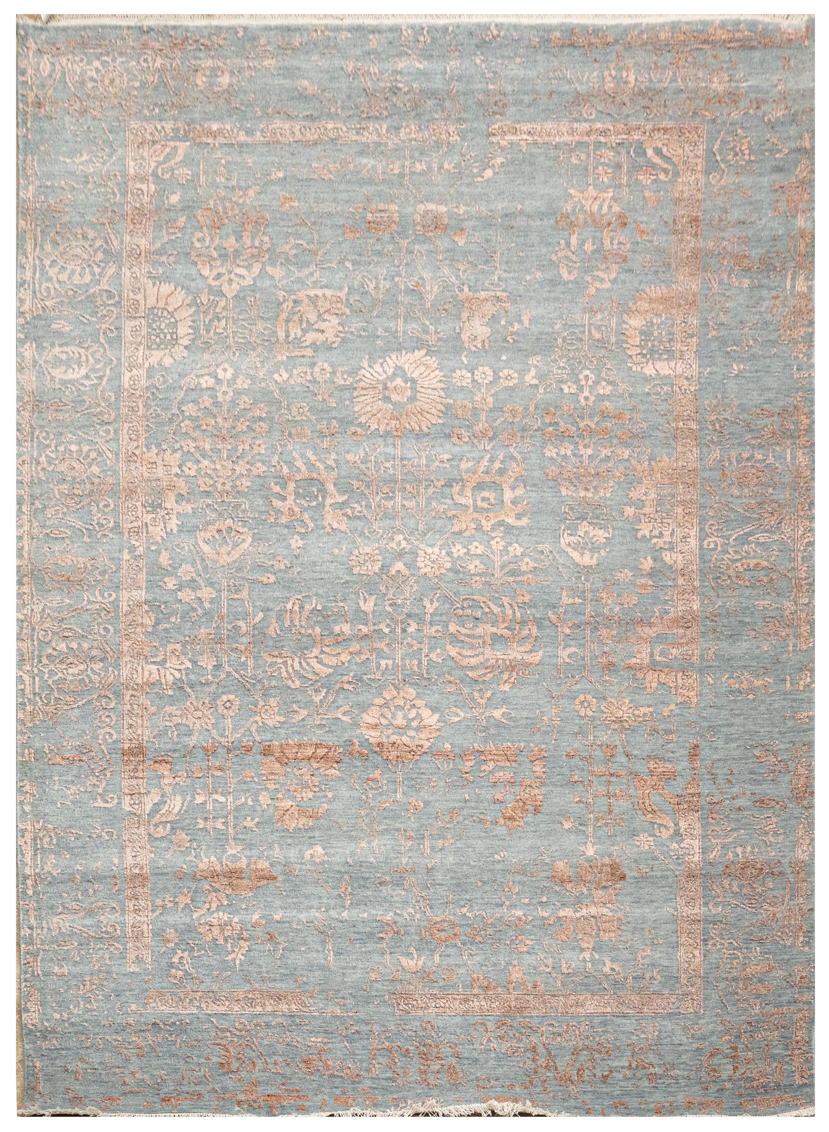 Handknotted Carpet, DIA - 14-02 VASE 3, Quick Silver & French Beige