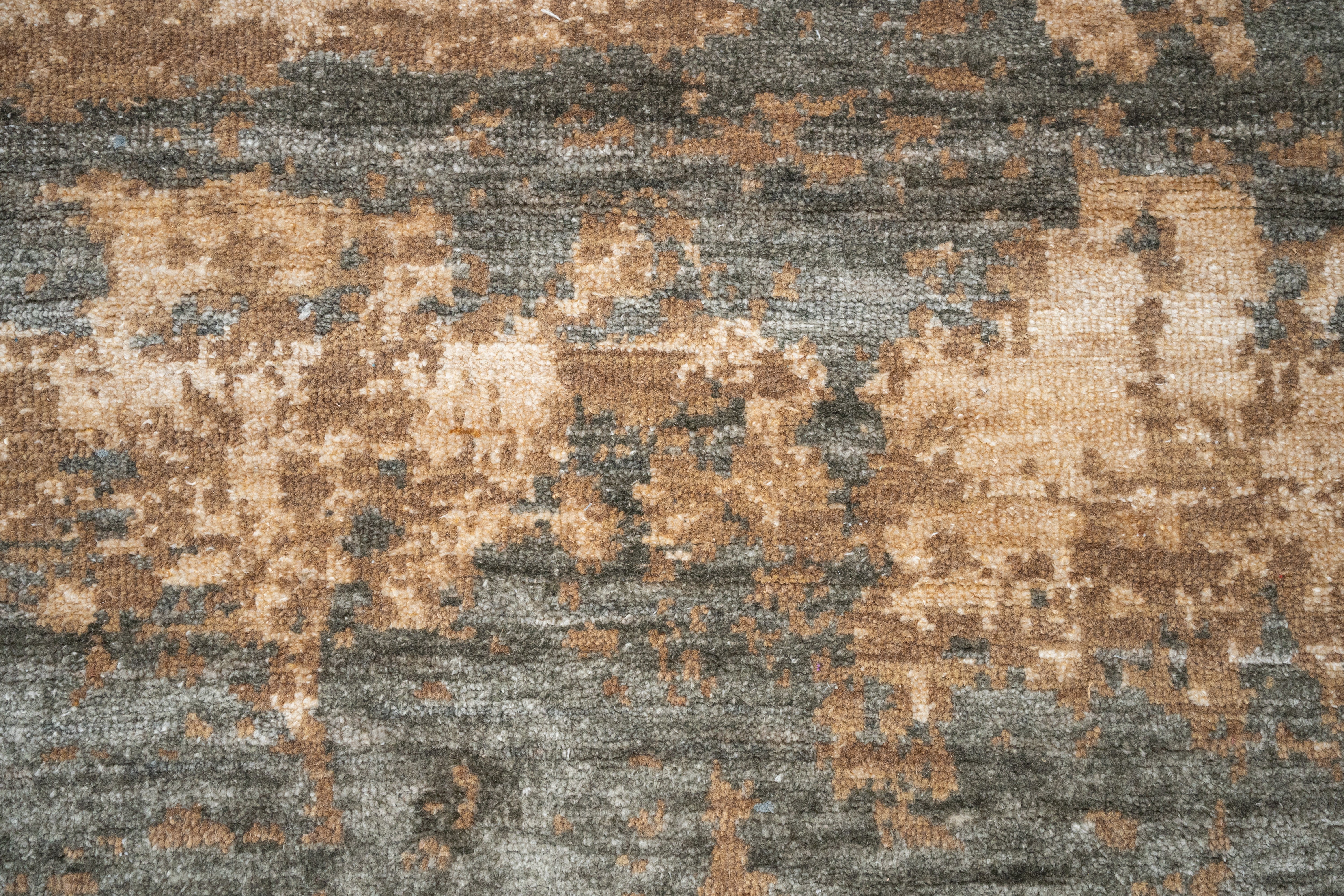 Abstract Design  Handknotted Carpet DIA- 1465 GALAXY 23,  Tan, Café Au Lait & Olive Drab Camouflage