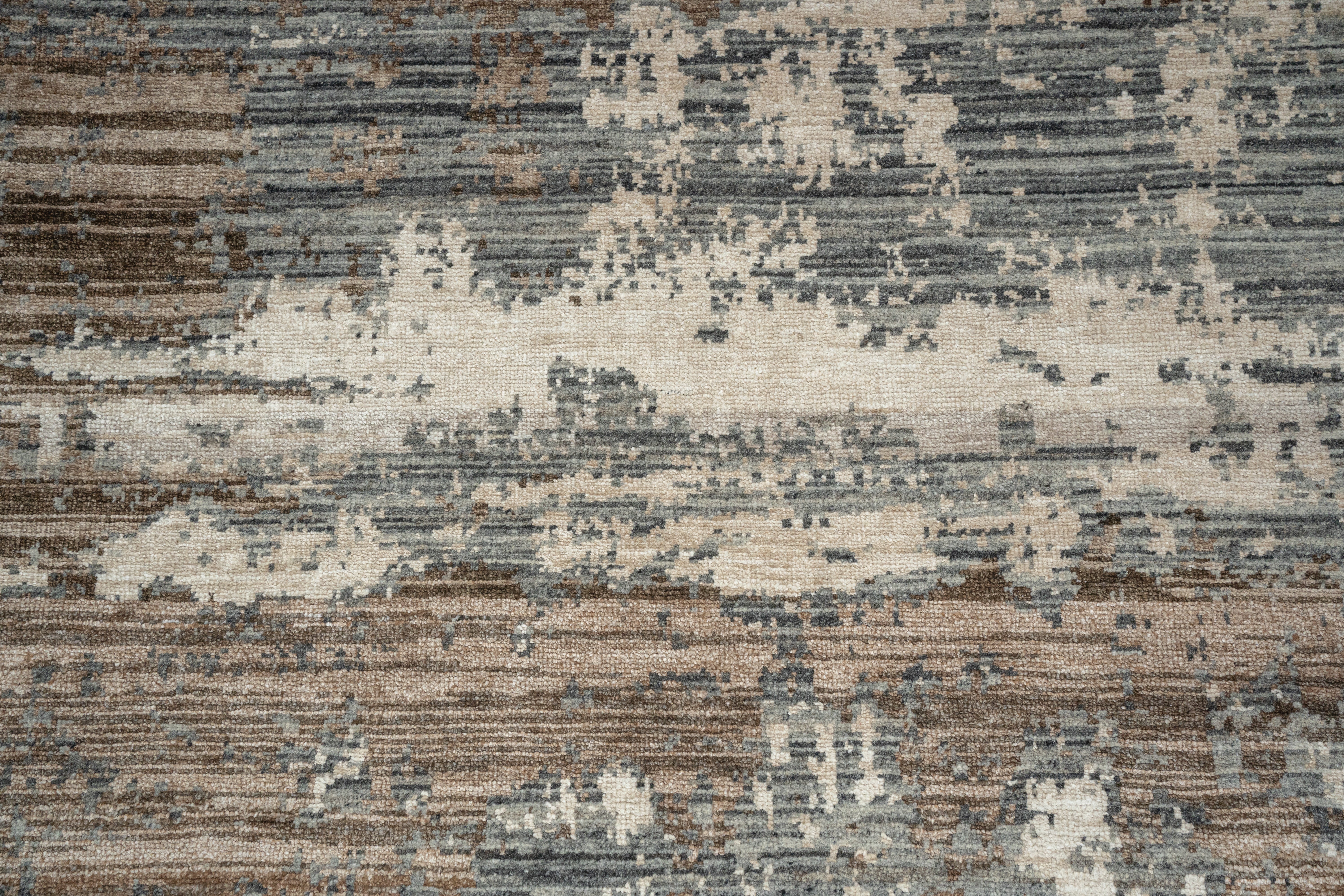 Abstract Design  Handknotted Carpet DIA 1485 GALAXY 23, Pale Silver, Nickel & Shadow