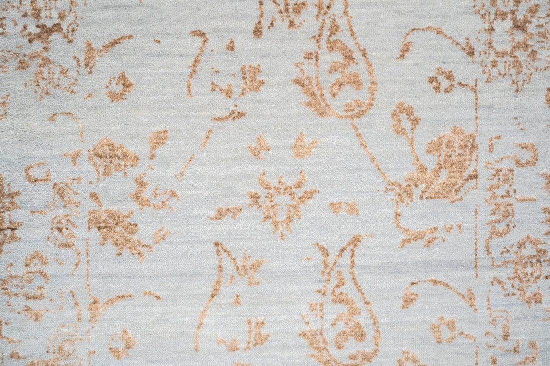Handknotted Carpet DIA- 149 JK-A,  SILVER & TAUPE