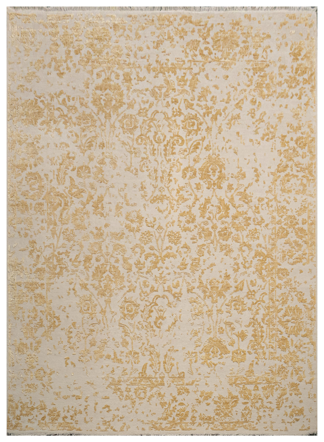 Handknotted Carpet DIA- 154 M28, Ivory & Gold