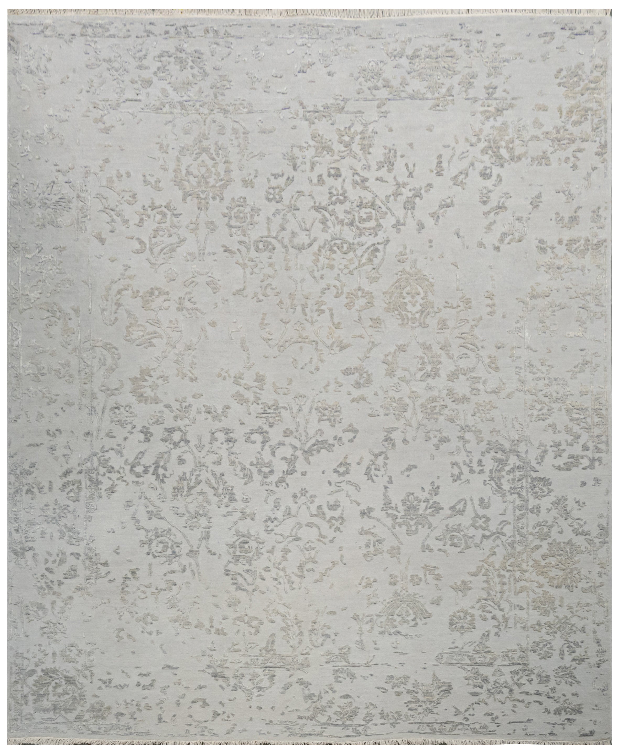 Handknotted Rug  DIA- 155 M-28 Argent & Titanium