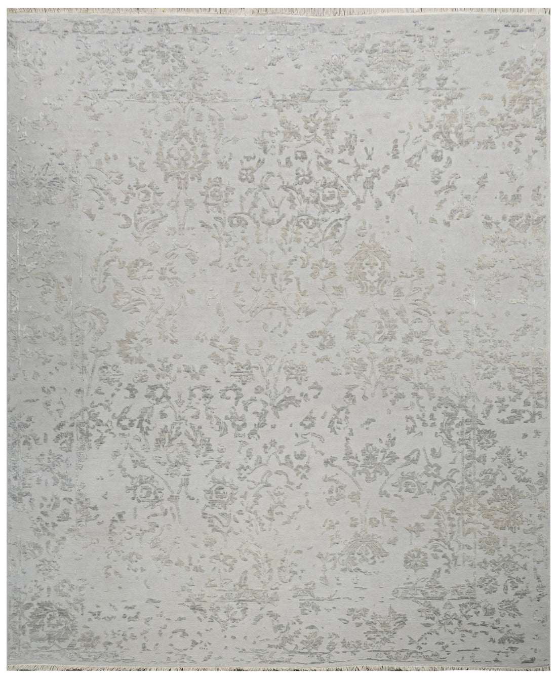 Handknotted Rug  DIA- 155 M-28 Argent & Titanium