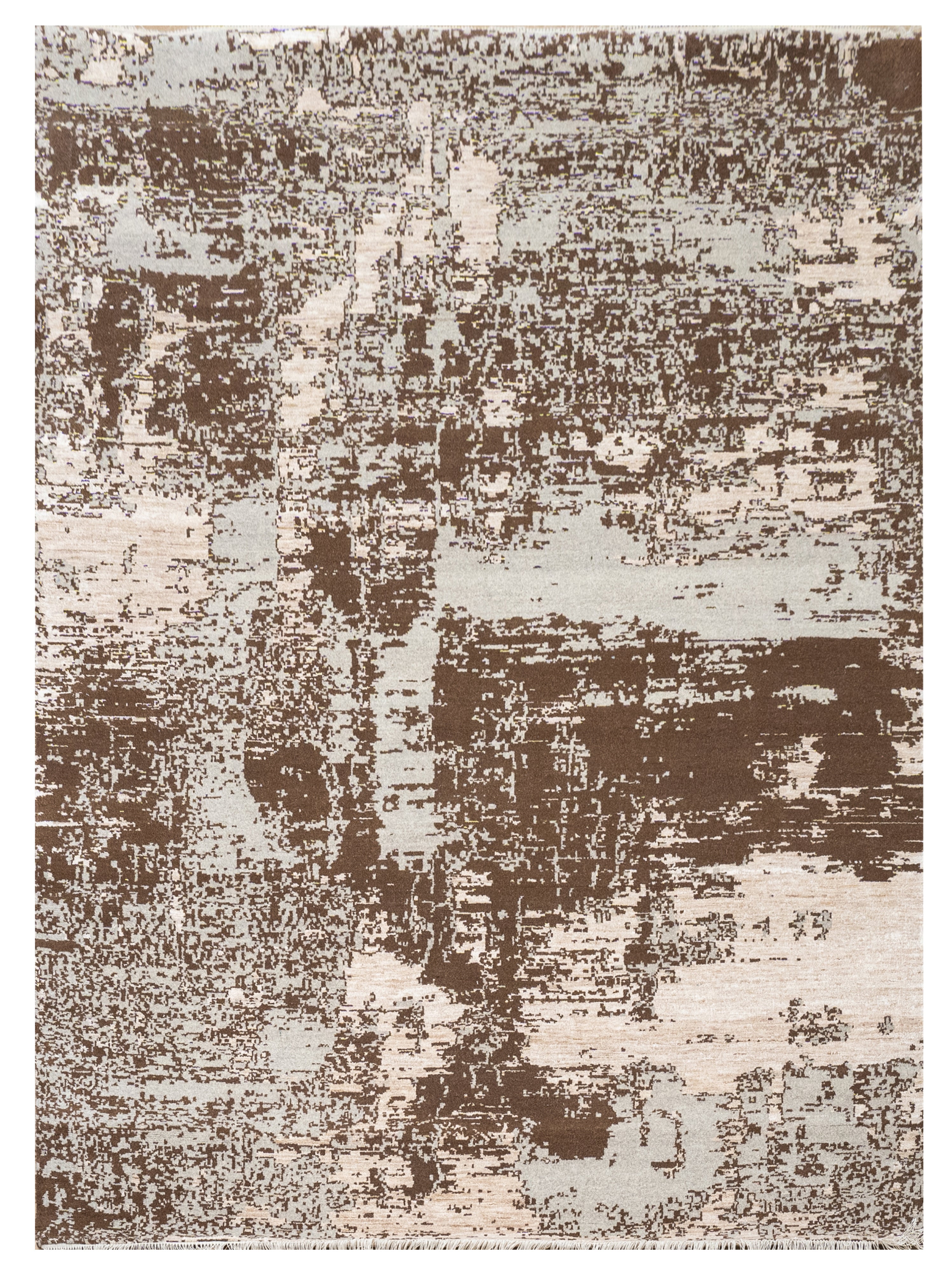 Abstract Design  Handknotted Carpet DIA- 1551 GALAXY 25, Pastel Gray, Coffee & Pale Silver