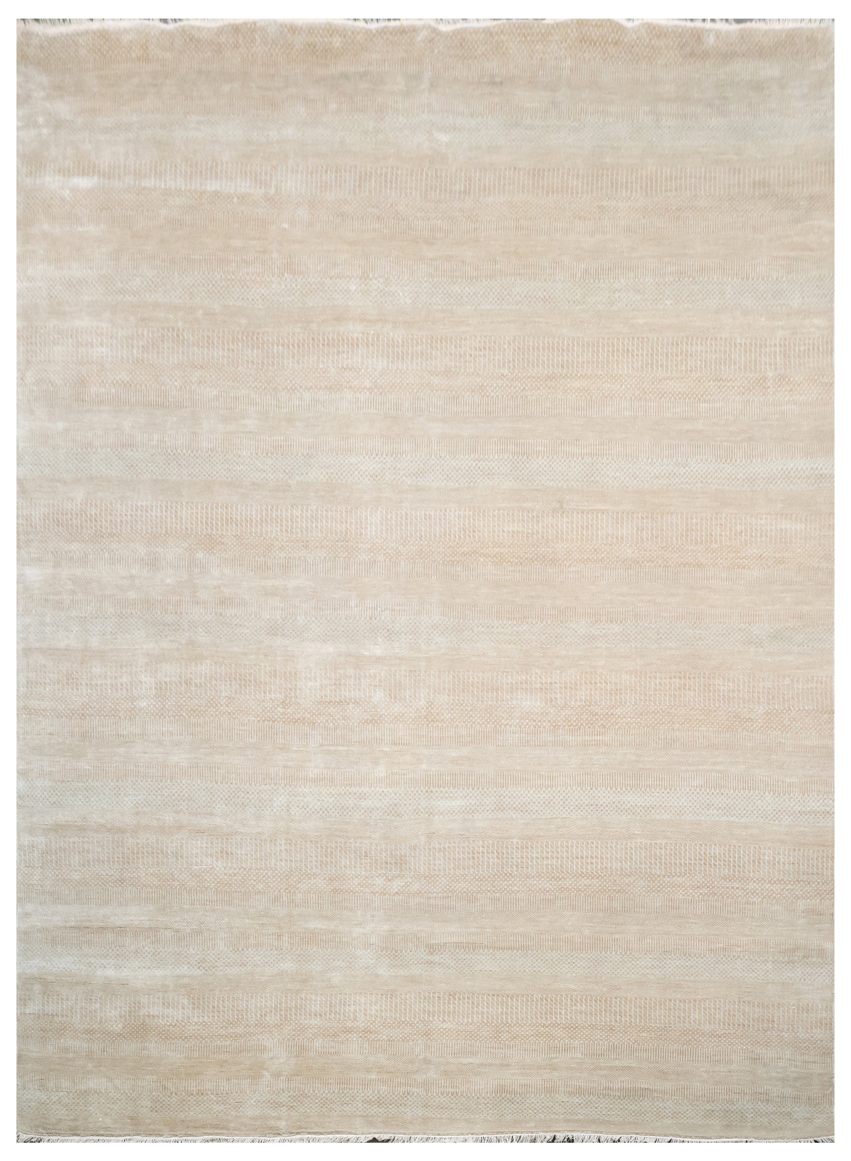 Handknotted Carpet DIA- 15 MCN, Khaki & Silver Sand