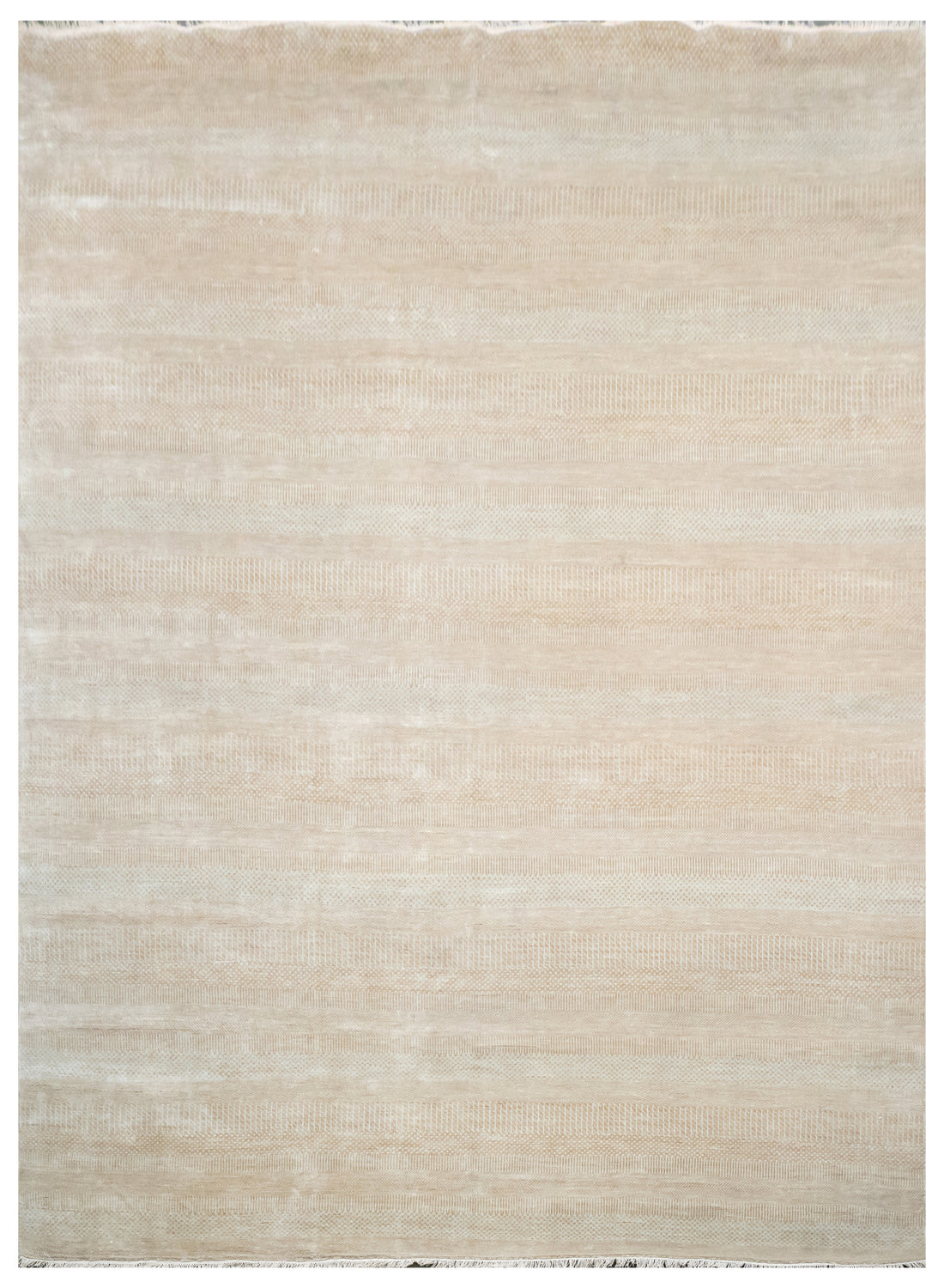 Handknotted Carpet DIA- 15 MCN, Khaki & Silver Sand
