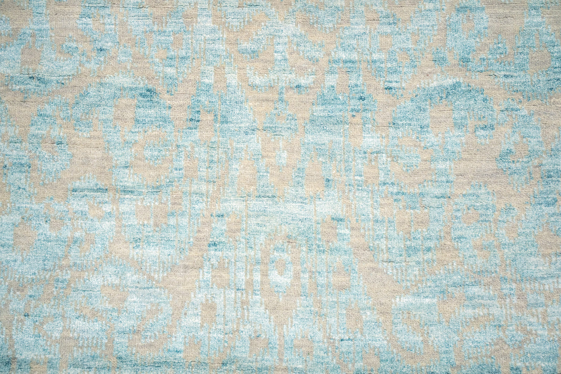 Handknotted Carpet DIA- 1653 EKT-6,  Silver & Aqua