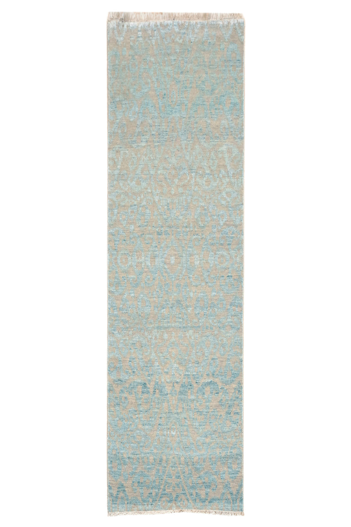 Handknotted Carpet DIA- 1653 EKT-6,  Silver & Aqua