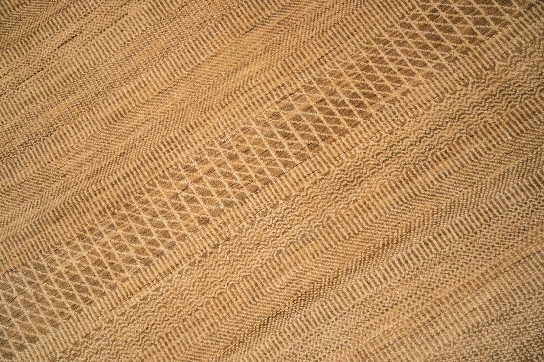 Handknotted Carpet DIA- 1912 MCN,  Brown Yellow & Coyote Brown