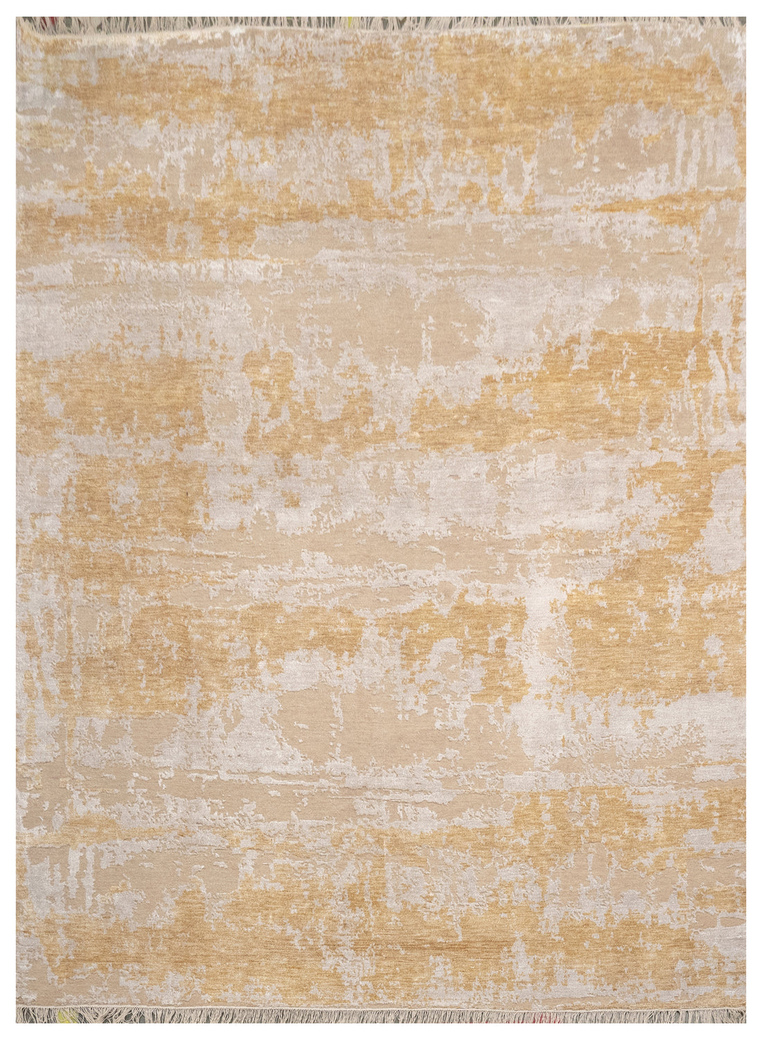 Abstract Design  Handknotted Carpet DIA: 19 GALAXY 23, Dark Vanilla, Platinum & Burlywood