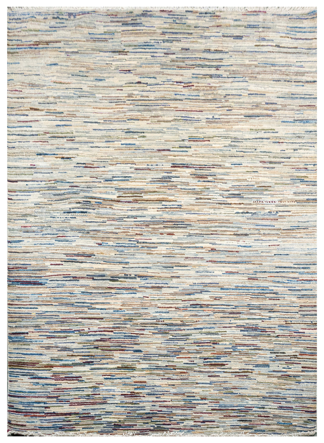 Handknotted Carpet DIA- 2086 MODERN LINEAR PATTERN, Steel Blue, Dusty Rose, Muted Teal