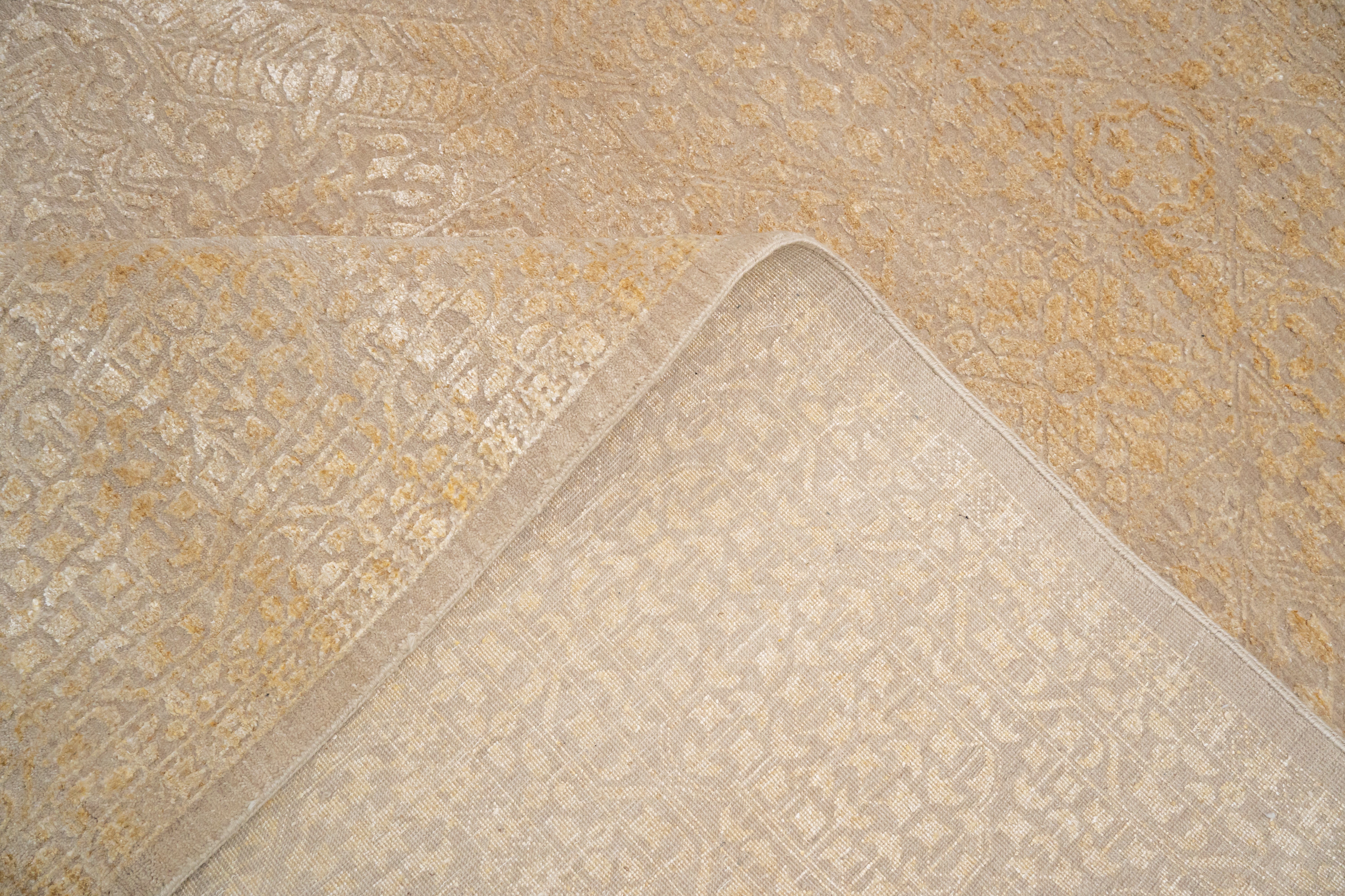 HANDKNOTTED RUG DIA- 24 MAMLUK, Taupe & Gold