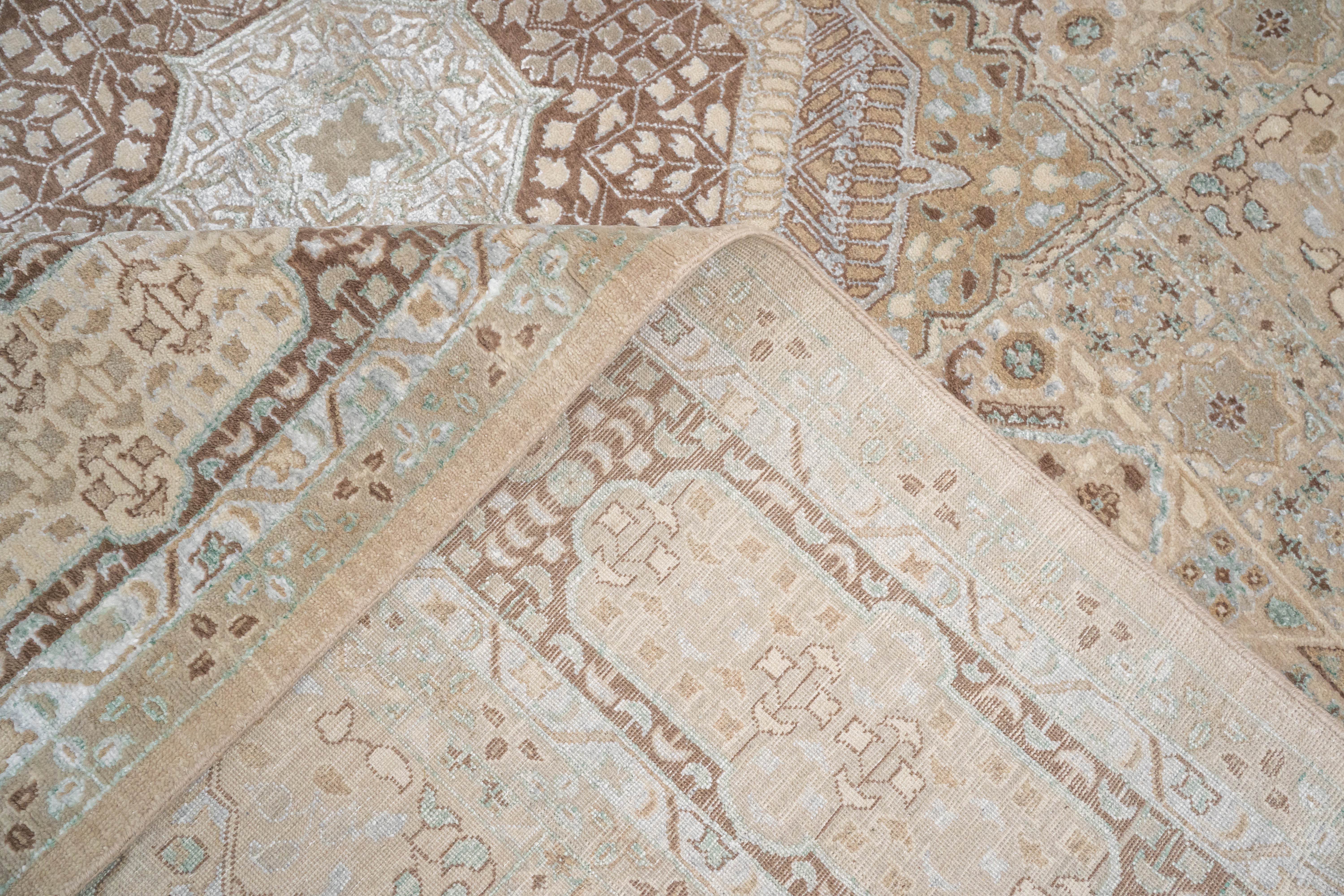 Handknotted Modern Carpets DIA- 30 MAMLUK Pale Taupe, Xanadu & Mud Gray
