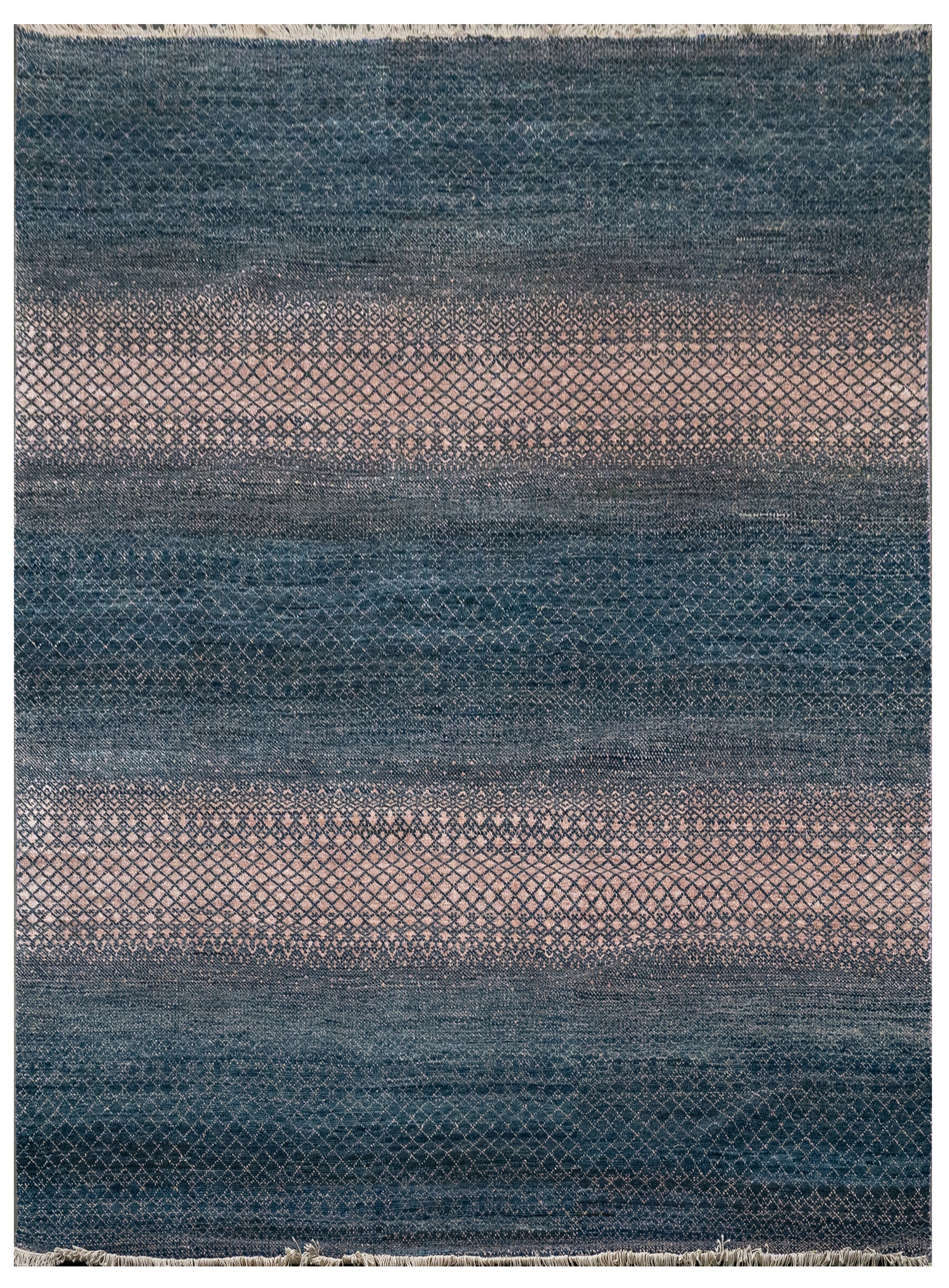 Handknotted Carpet, DIA- 307 DCM, Police Blue & Copper