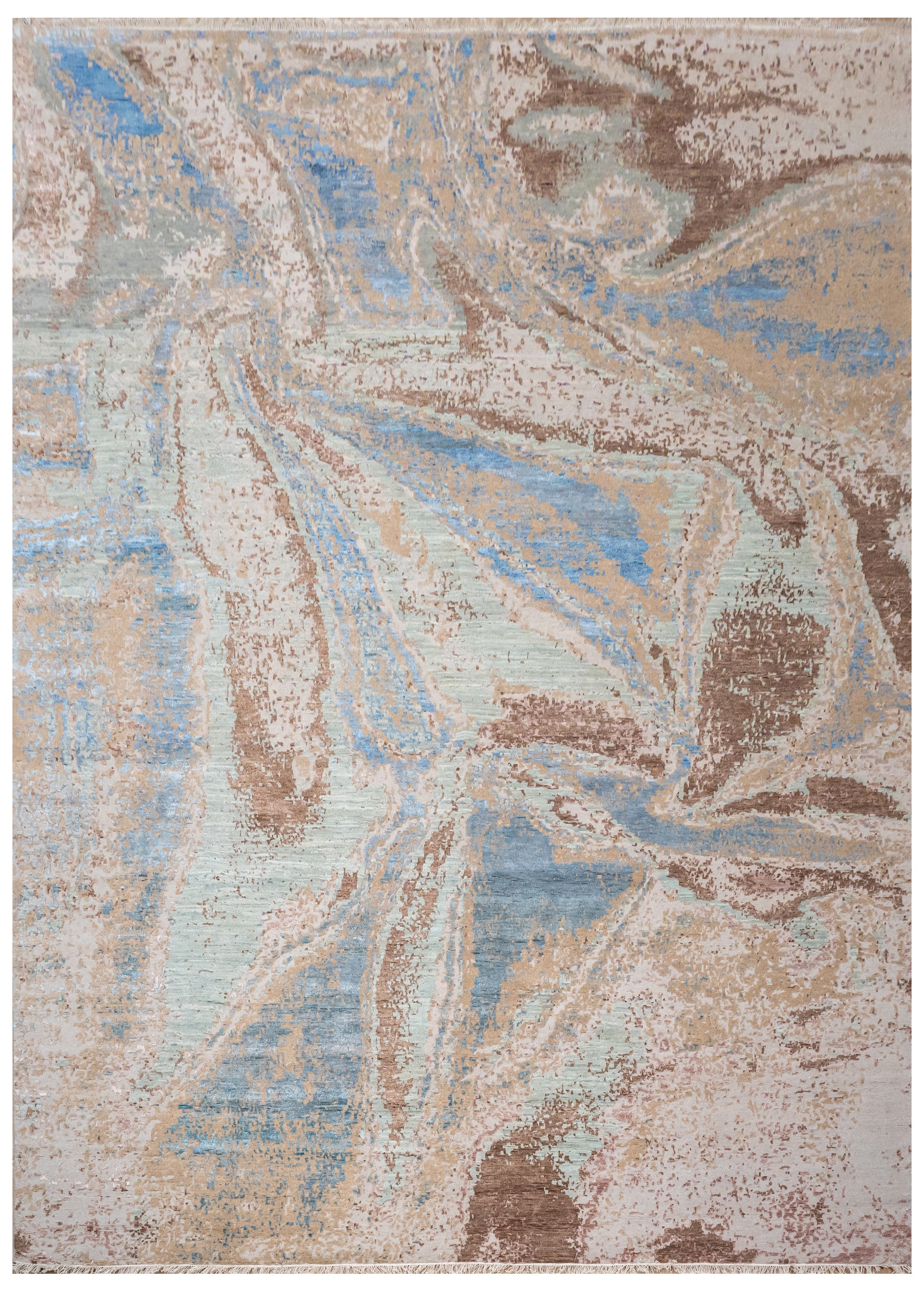 Abstract Handknotted Carpet DIA- 331 GALAXY 22,  Dark Gray, Mud Roman, Silver Slate & Gray