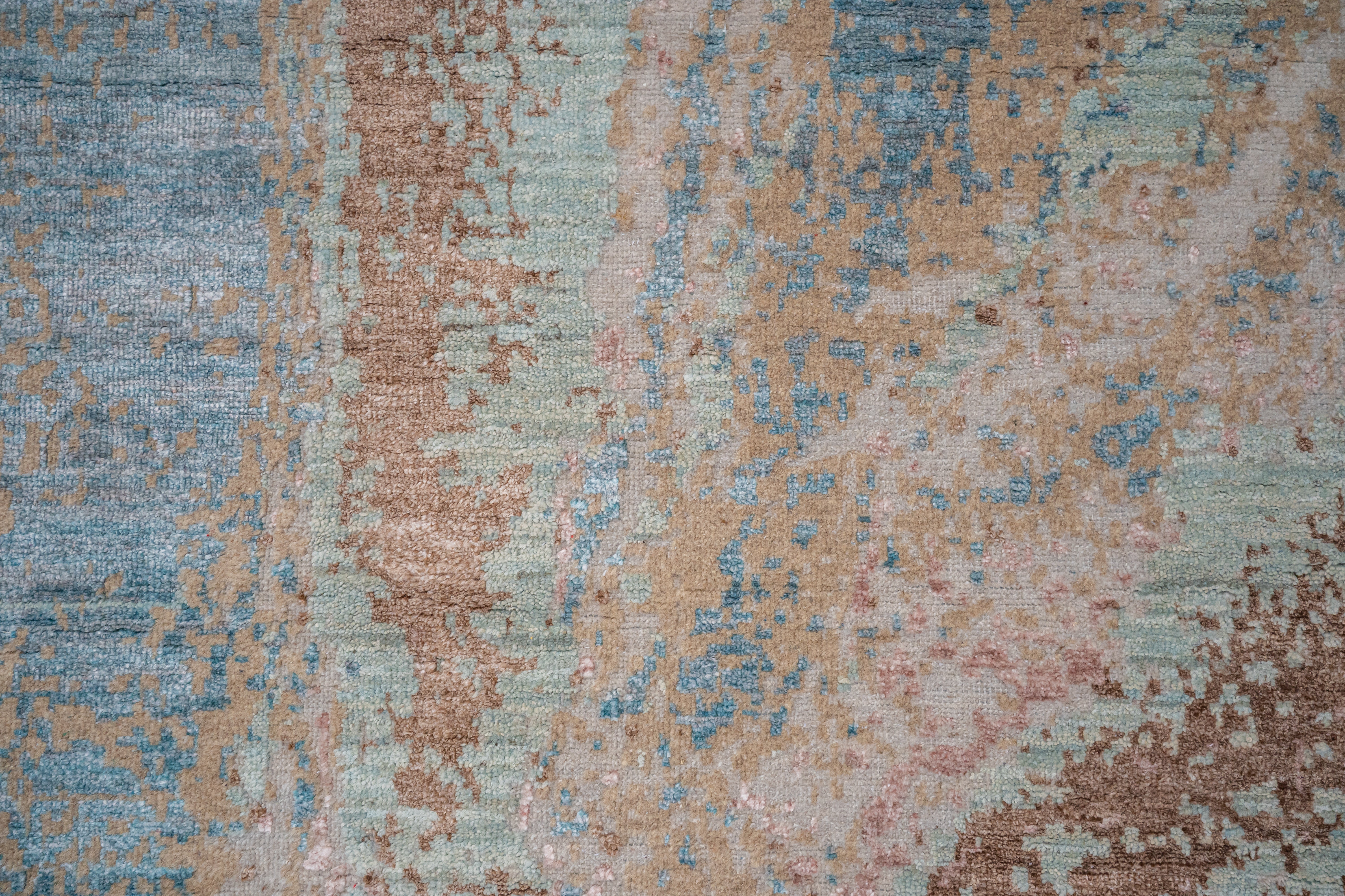 Abstract Handknotted Carpet DIA- 331 GALAXY 22,  Dark Gray, Mud Roman, Silver Slate & Gray