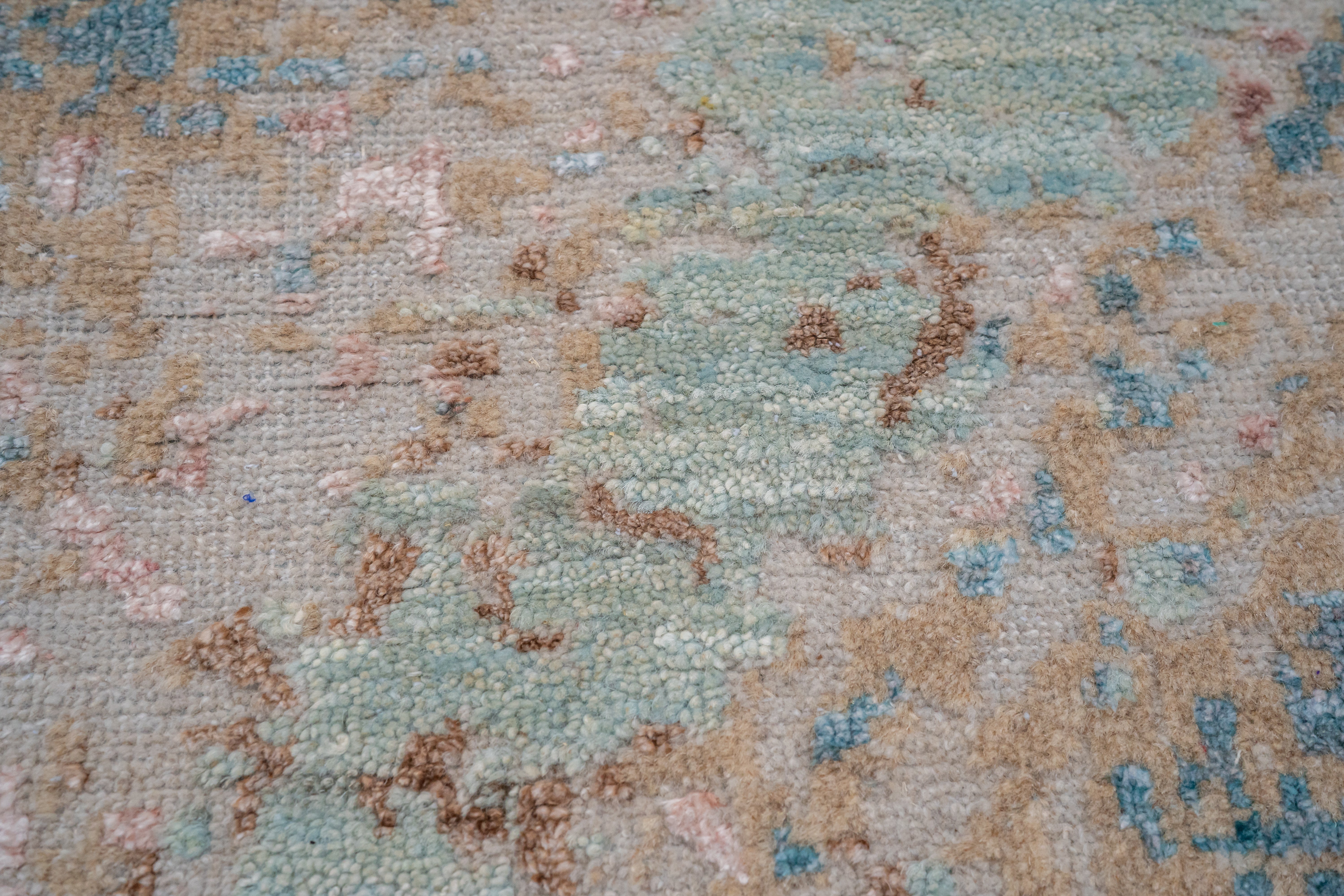 Abstract Handknotted Carpet DIA- 331 GALAXY 22,  Dark Gray, Mud Roman, Silver Slate & Gray