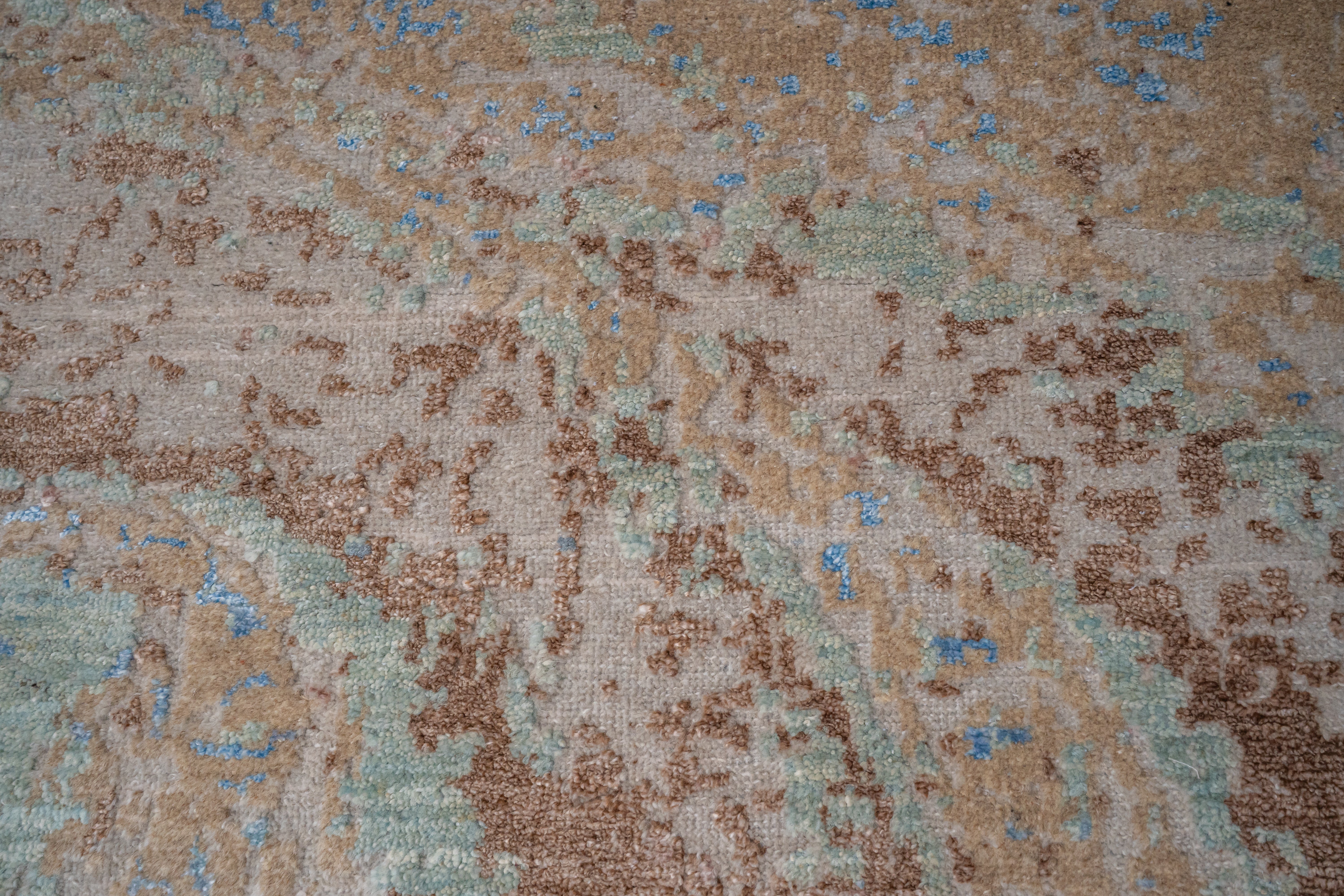 Abstract Handknotted Carpet DIA- 331 GALAXY 22,  Dark Gray, Mud Roman, Silver Slate & Gray