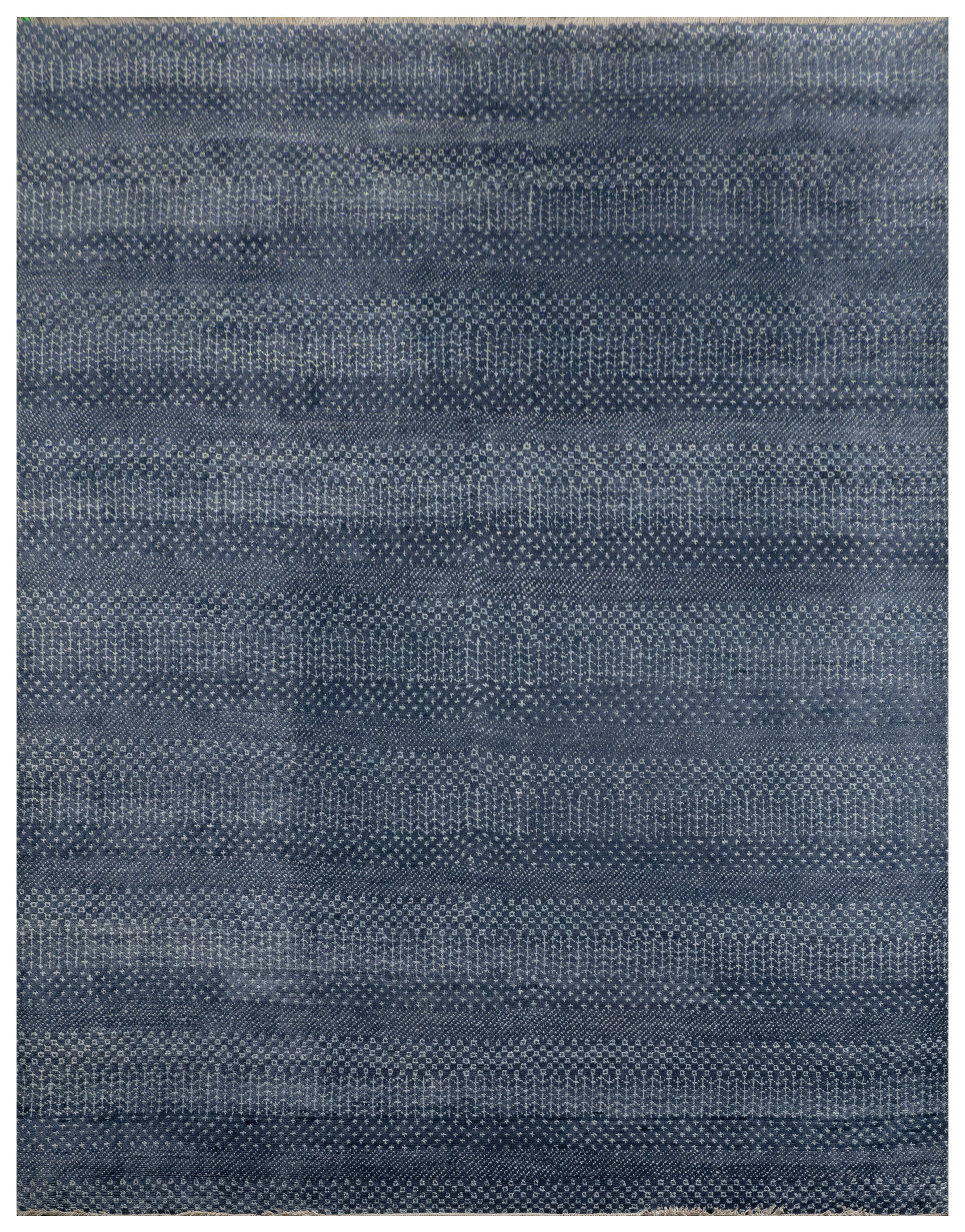 Handknotted Carpet, DIA- 3357 MCN, Police Blue & Light Gray