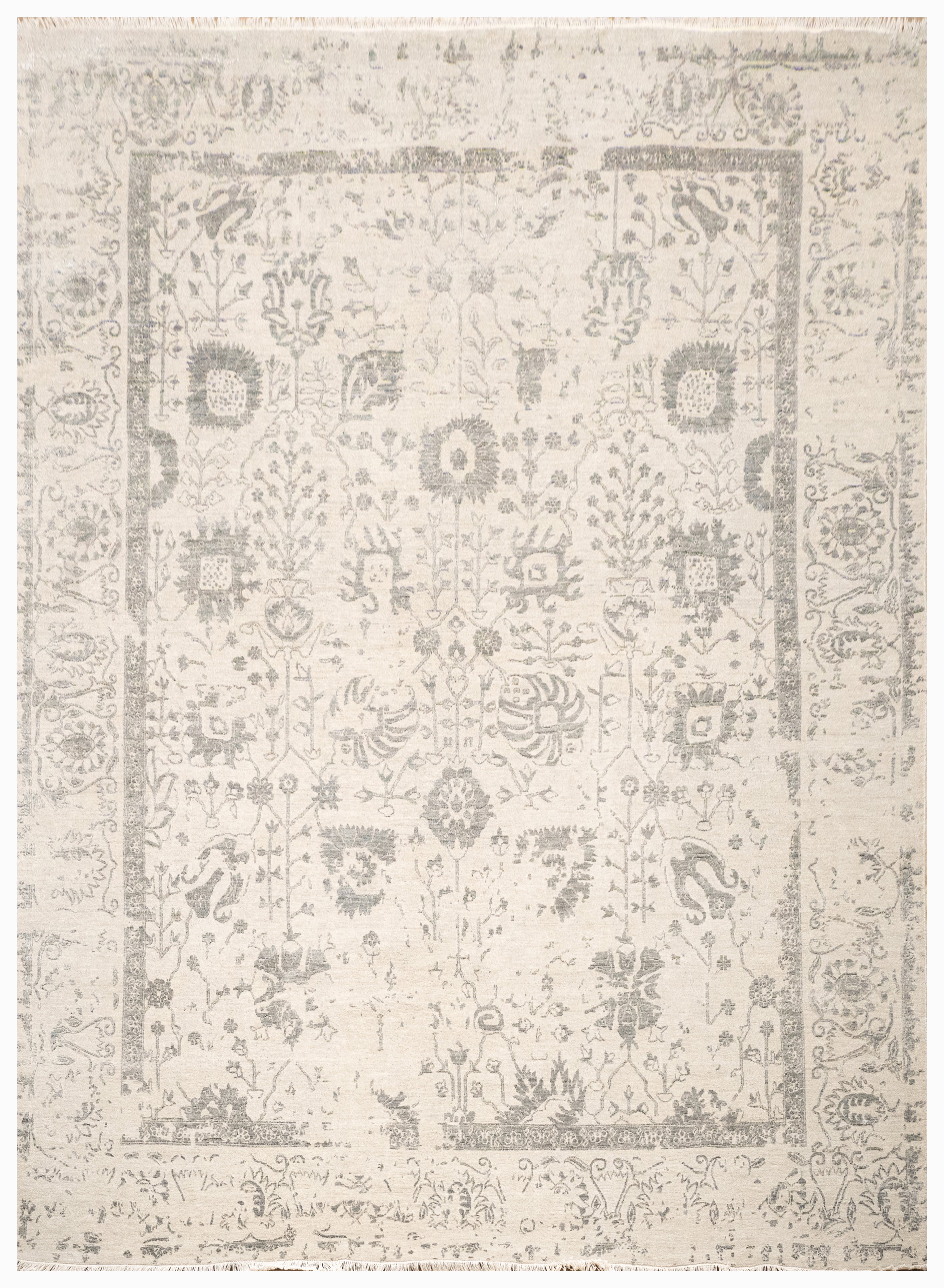 Handknotted Carpet, DIA- 3458 VASE 3, Bone & Gray