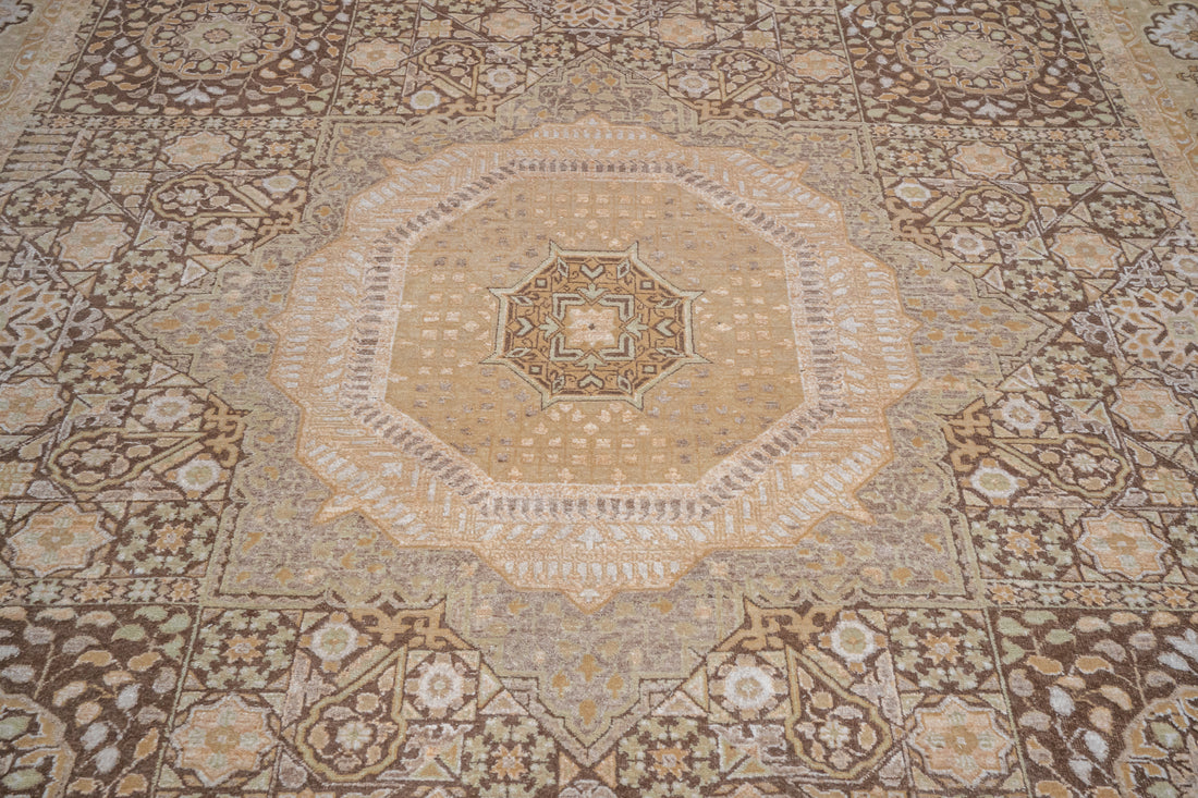 Handknotted Carpet  DIA- 35 MAMLUK,  French Beige & Multi
