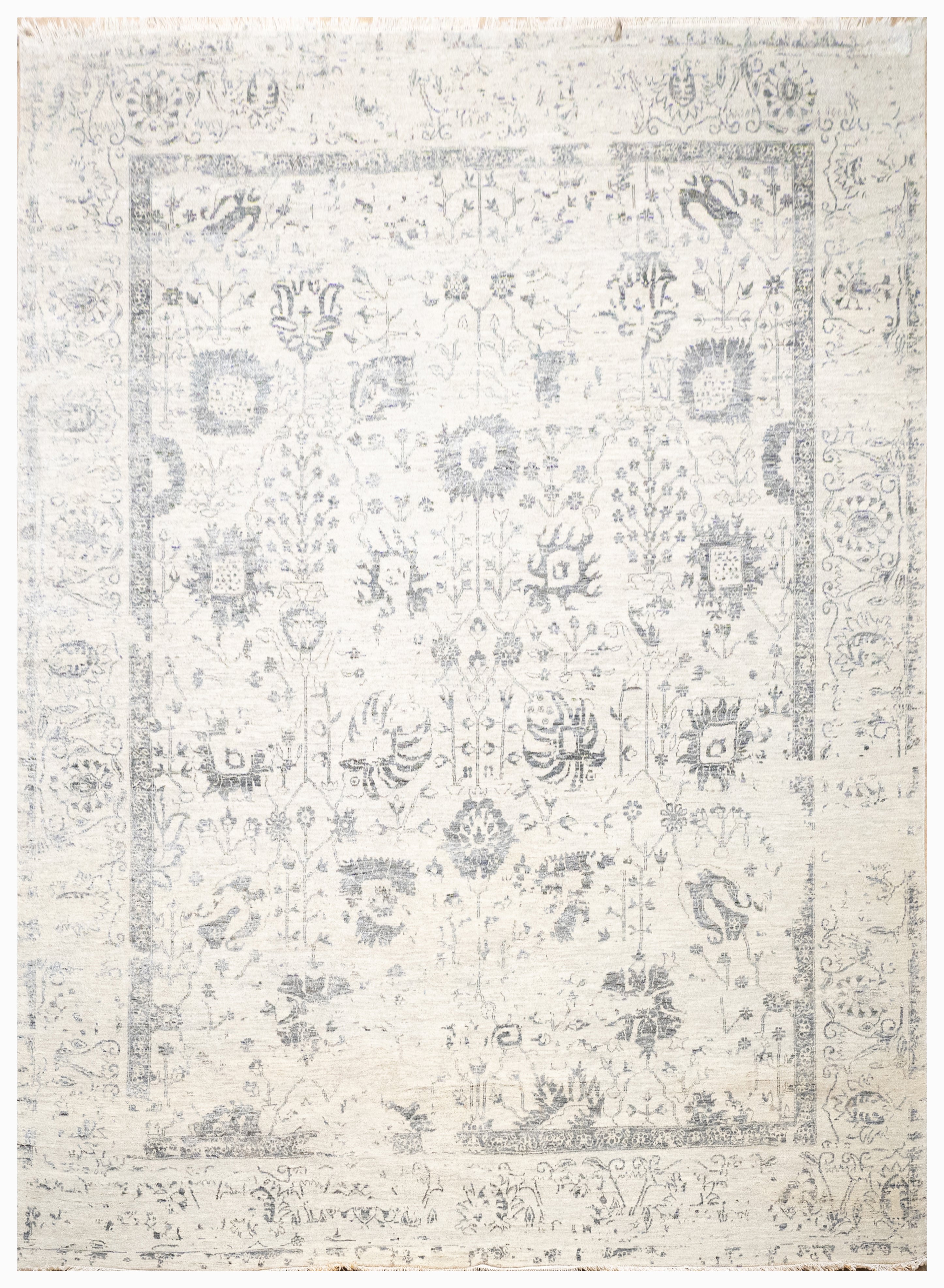 Handknotted Carpet, DIA- 3590 VASE 3, SILVER & BLACK