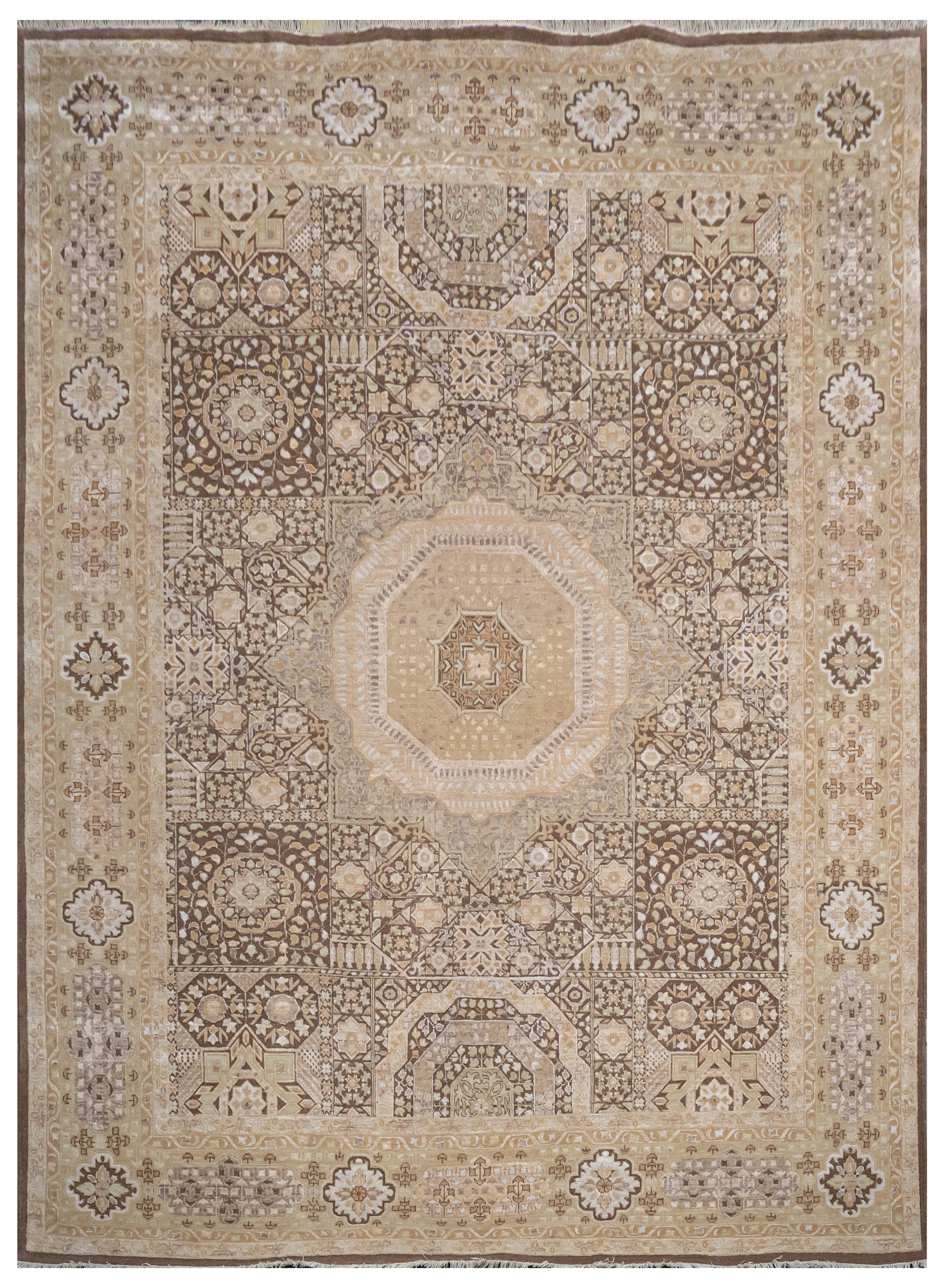Handknotted Carpet  DIA- 35 MAMLUK,  French Beige & Multi
