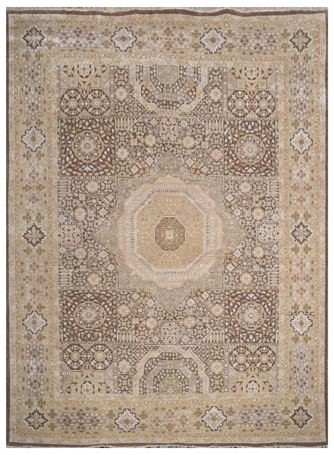 Handknotted Carpet  DIA- 35 MAMLUK,  French Beige & Multi