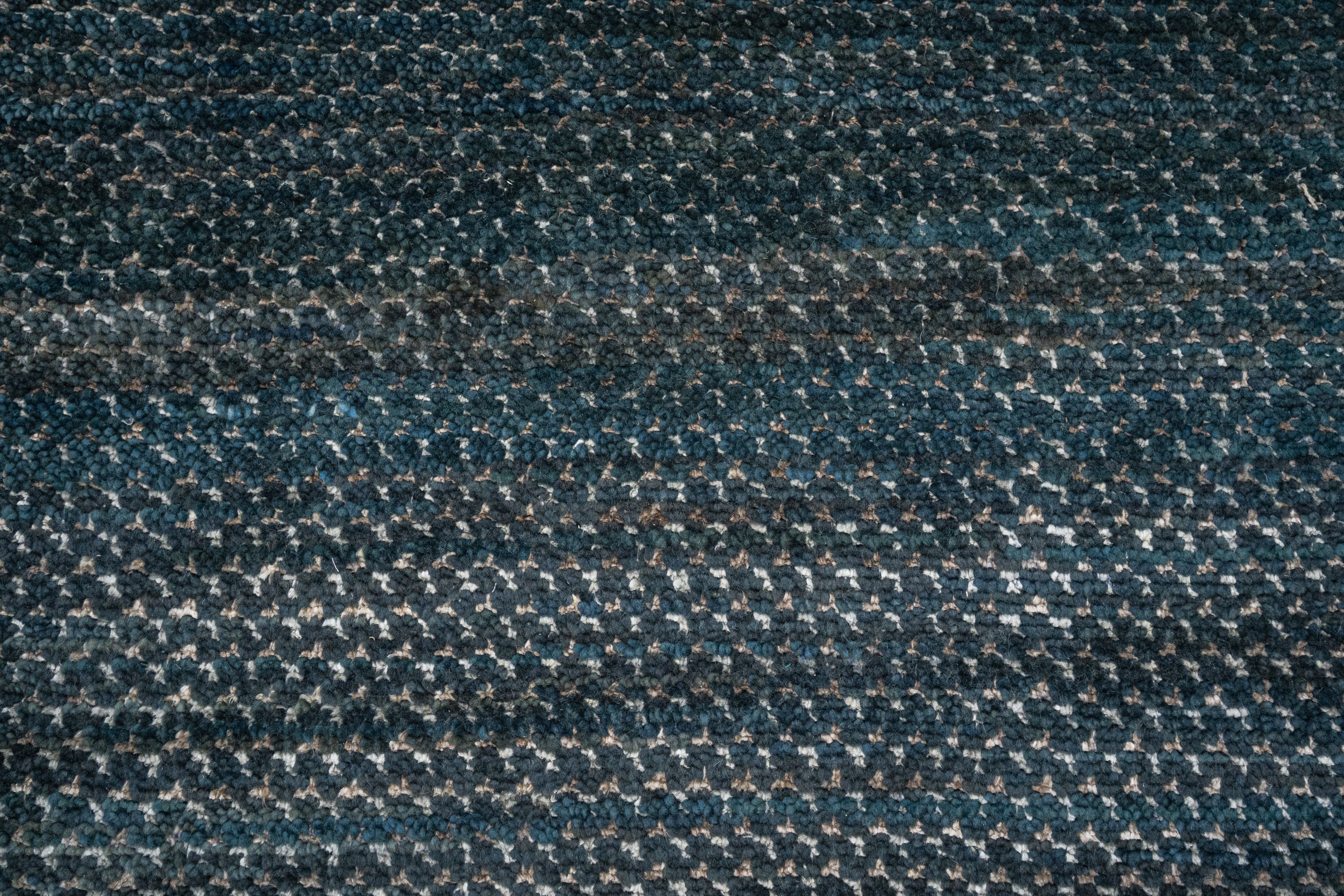 Handknotted Carpet, DIA: 38 MOD- 007, D.BLUE & BLACK