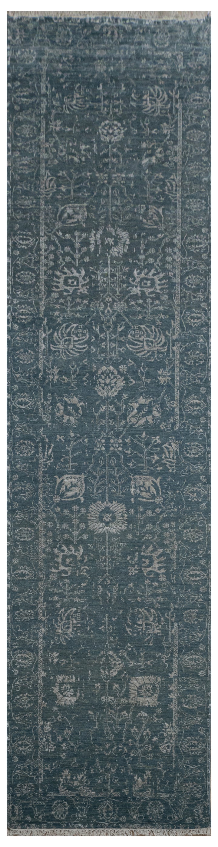 Handknotted Carpet DIA: 422 VASE 3, Denim Blue & Silver