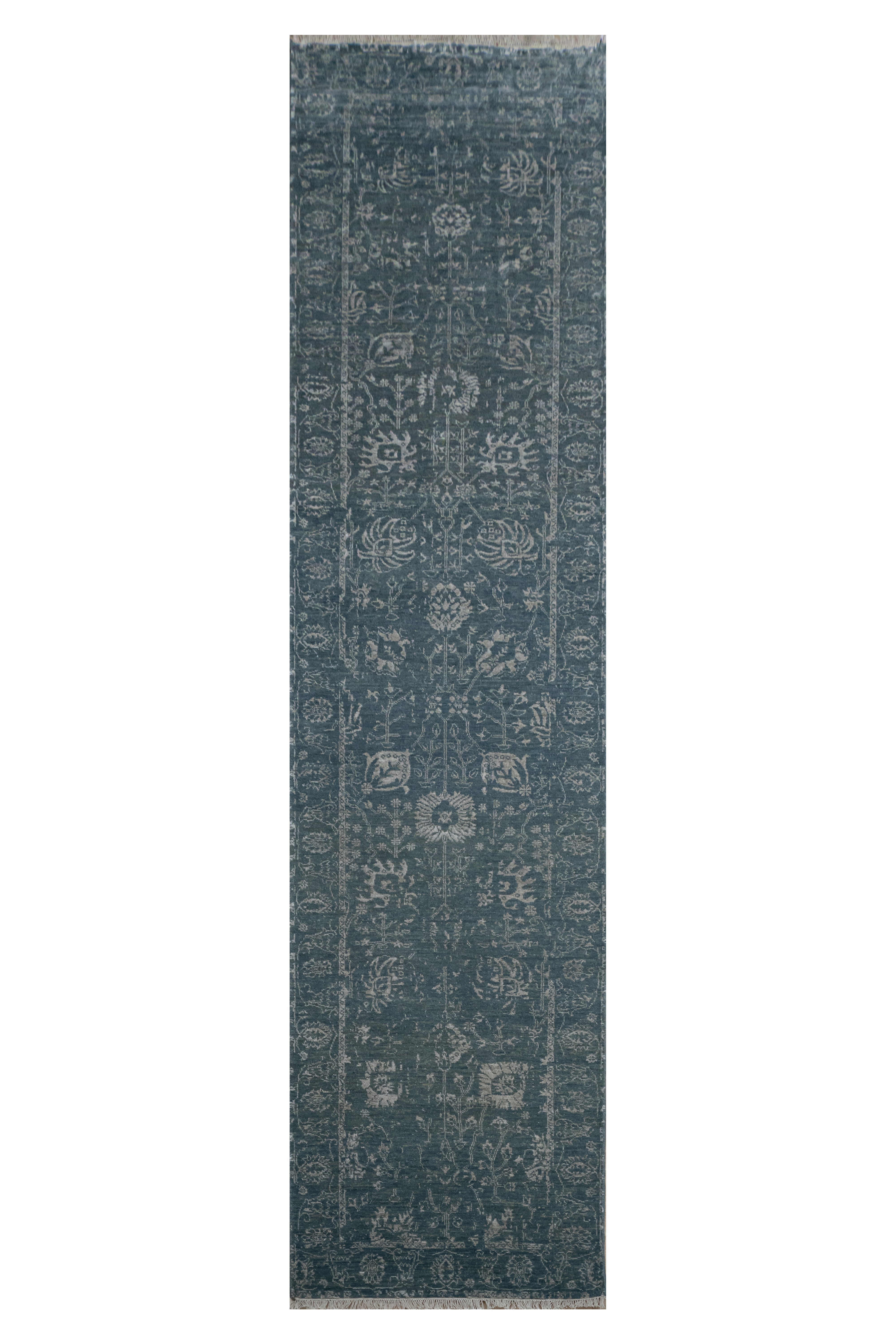 Handknotted Carpet DIA: 422 VASE 3, Denim Blue & Silver