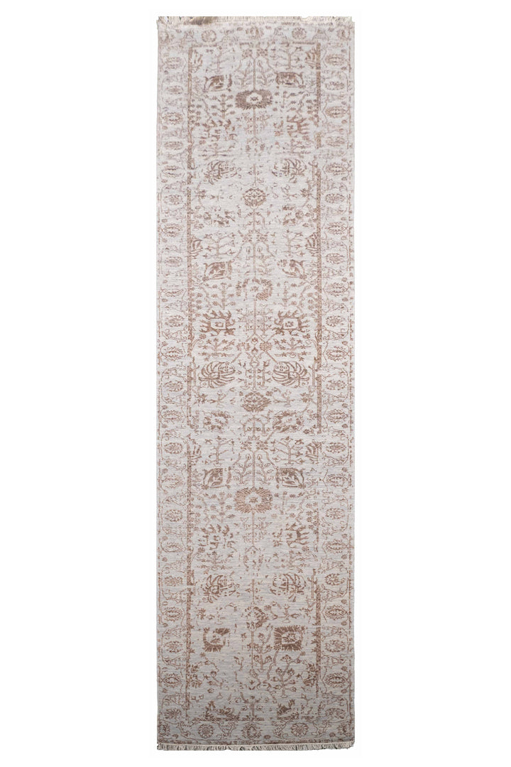 Handknotted Carpet DIA- 423 VASE 3, Silver & Brown