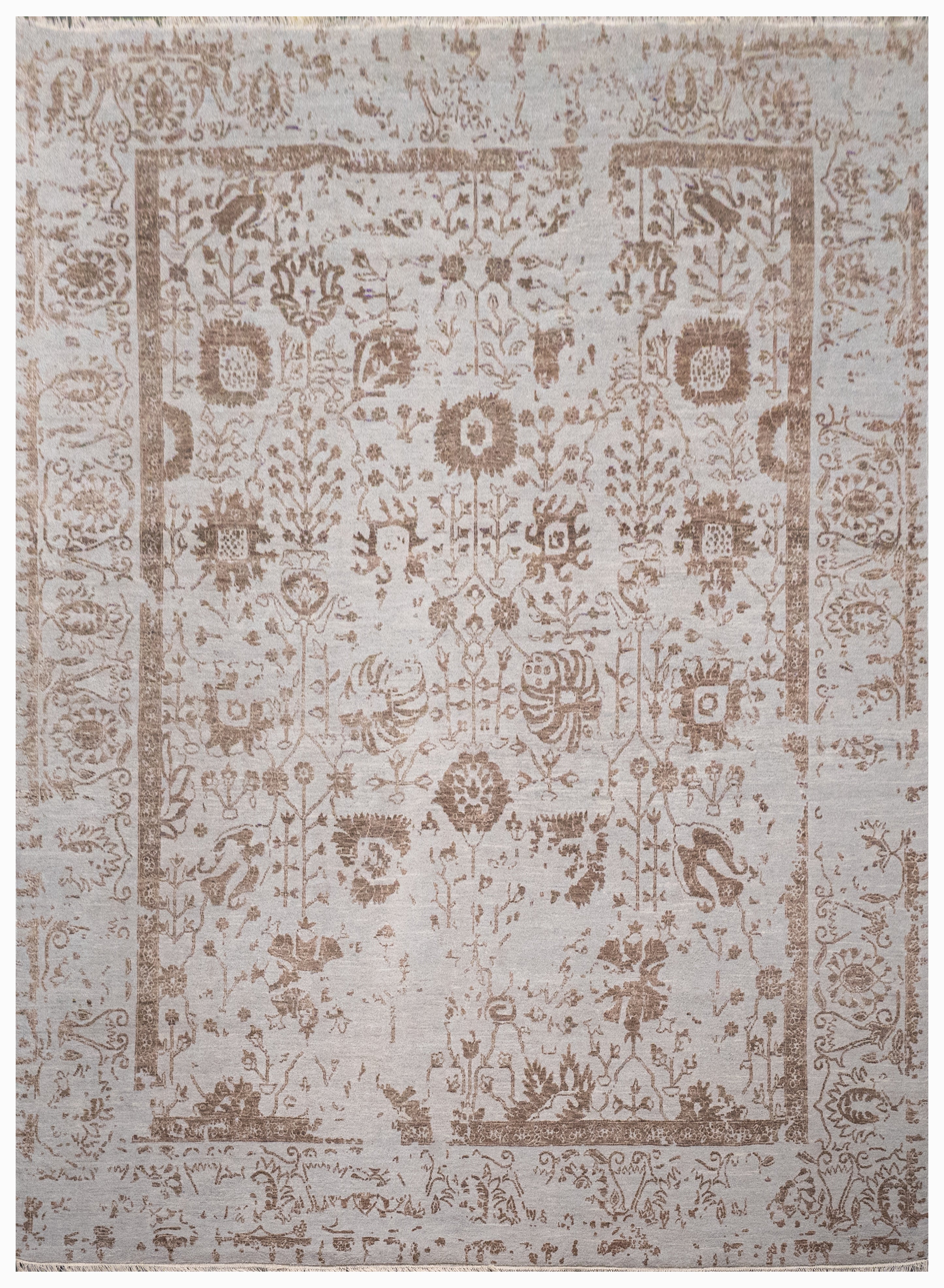 Handknotted Carpet, DIA- 426 VASE 3, SILVER & MOUSE