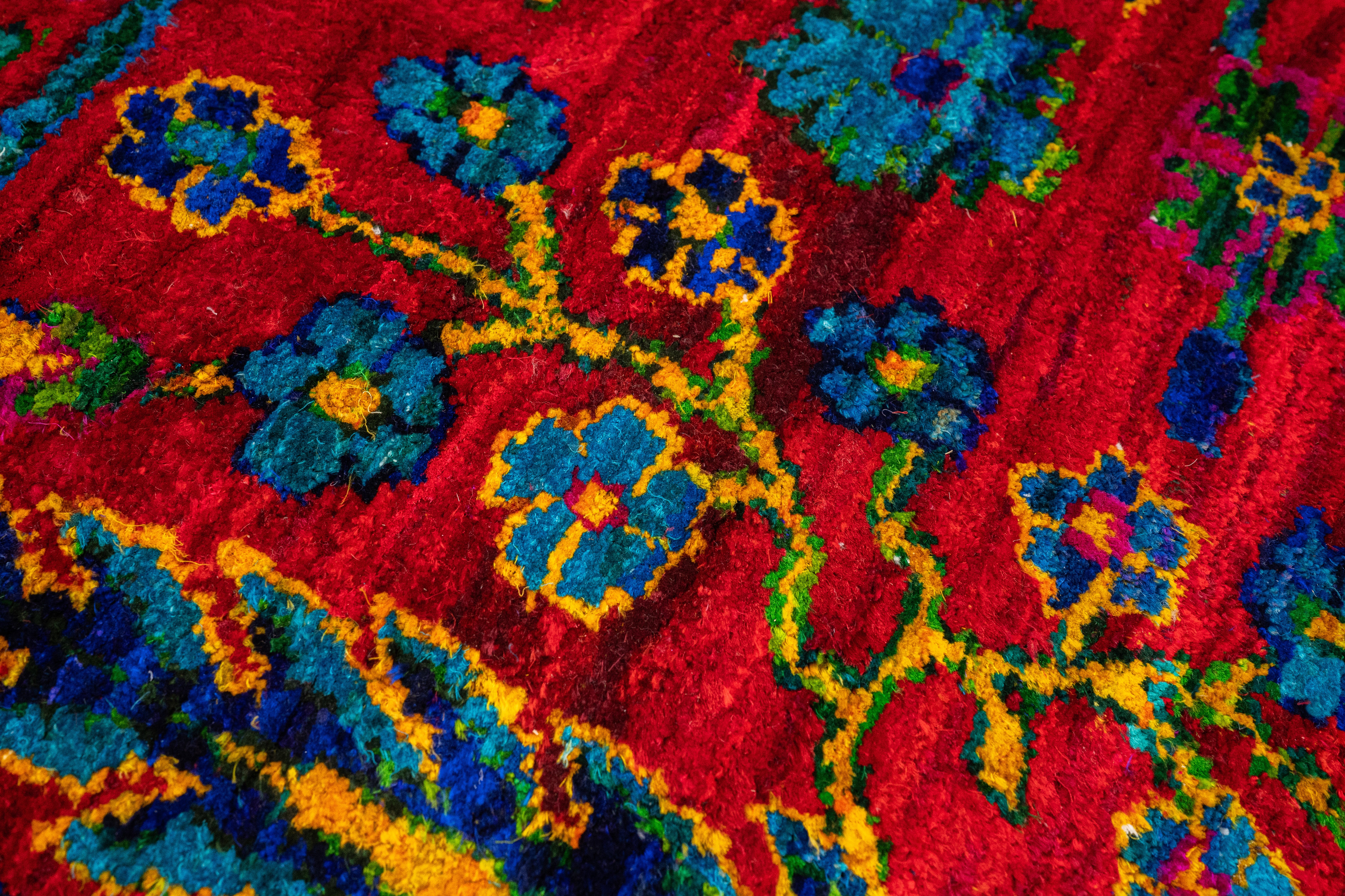 Handknotted Carpet, DIA: 431 VEDIC VRIKSHA, Imperial Red, Selective Yellow & Pacific Blue