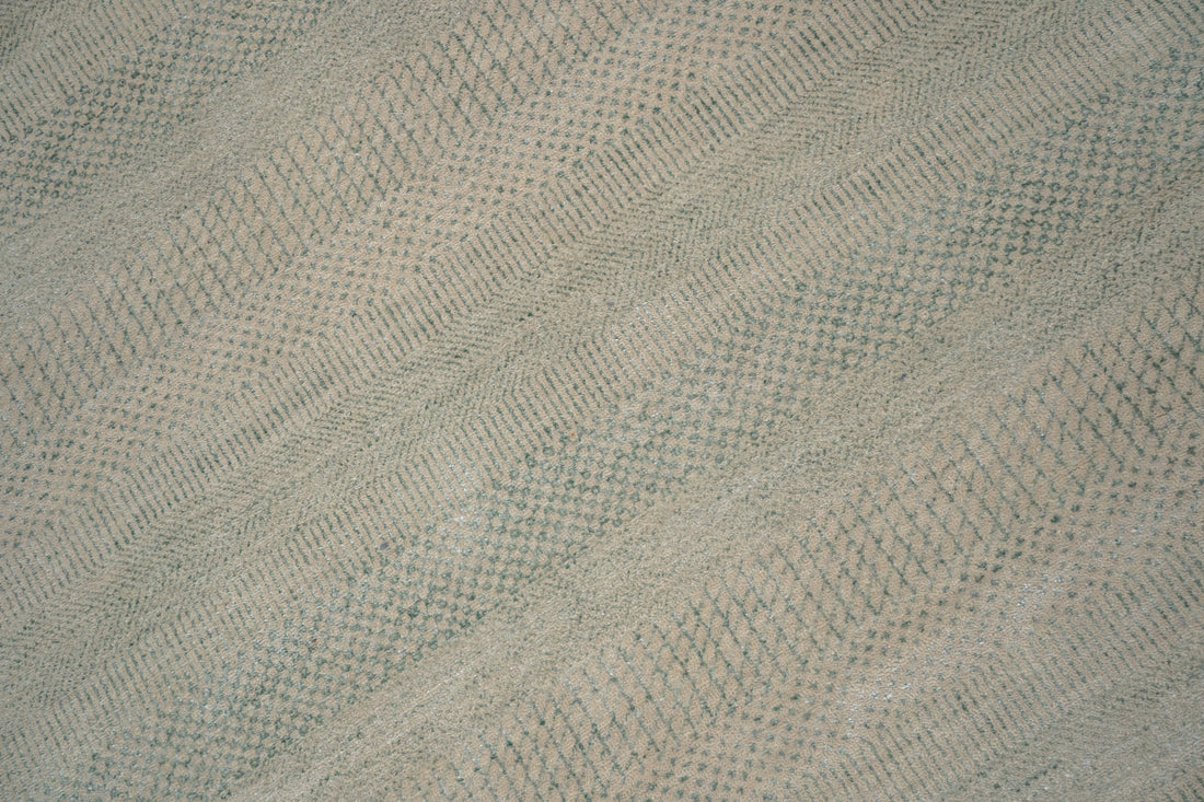 Handknotted Rug  DIA- 44 MCN Khaki & Nickel
