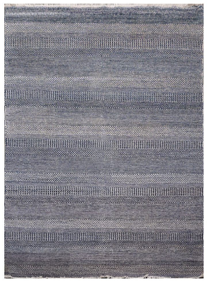 Handknotted Carpet DIA- 4475 MCN,  Light Silver & Dark Gunmetal