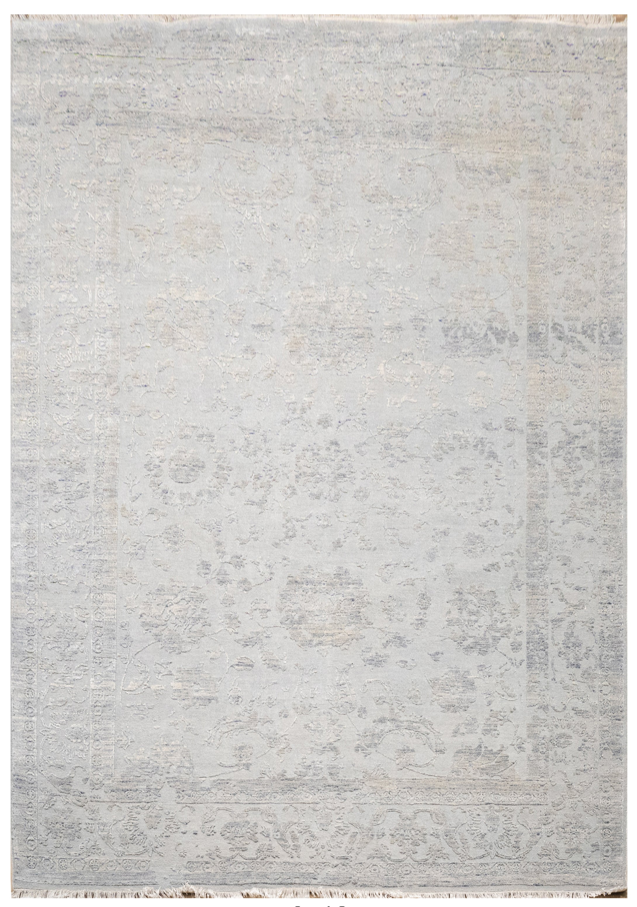 Handknotted Carpet, DIA- 463 JK-A, Silver & Grey