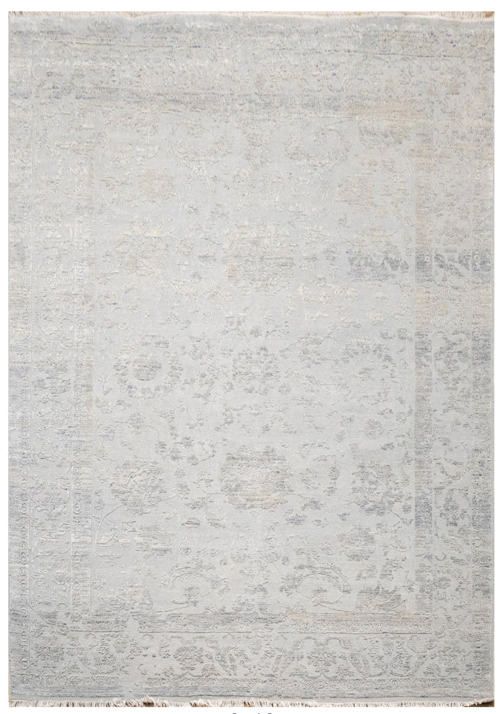 Handknotted Carpet, DIA- 463 JK-A, Silver & Grey
