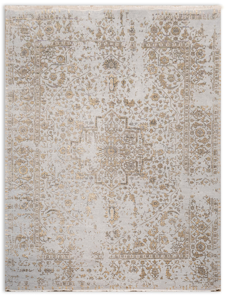 Handknotted Carpet DIA: 466 SERAPI, Silver Chalice, Pale Taupe & Dark Liver