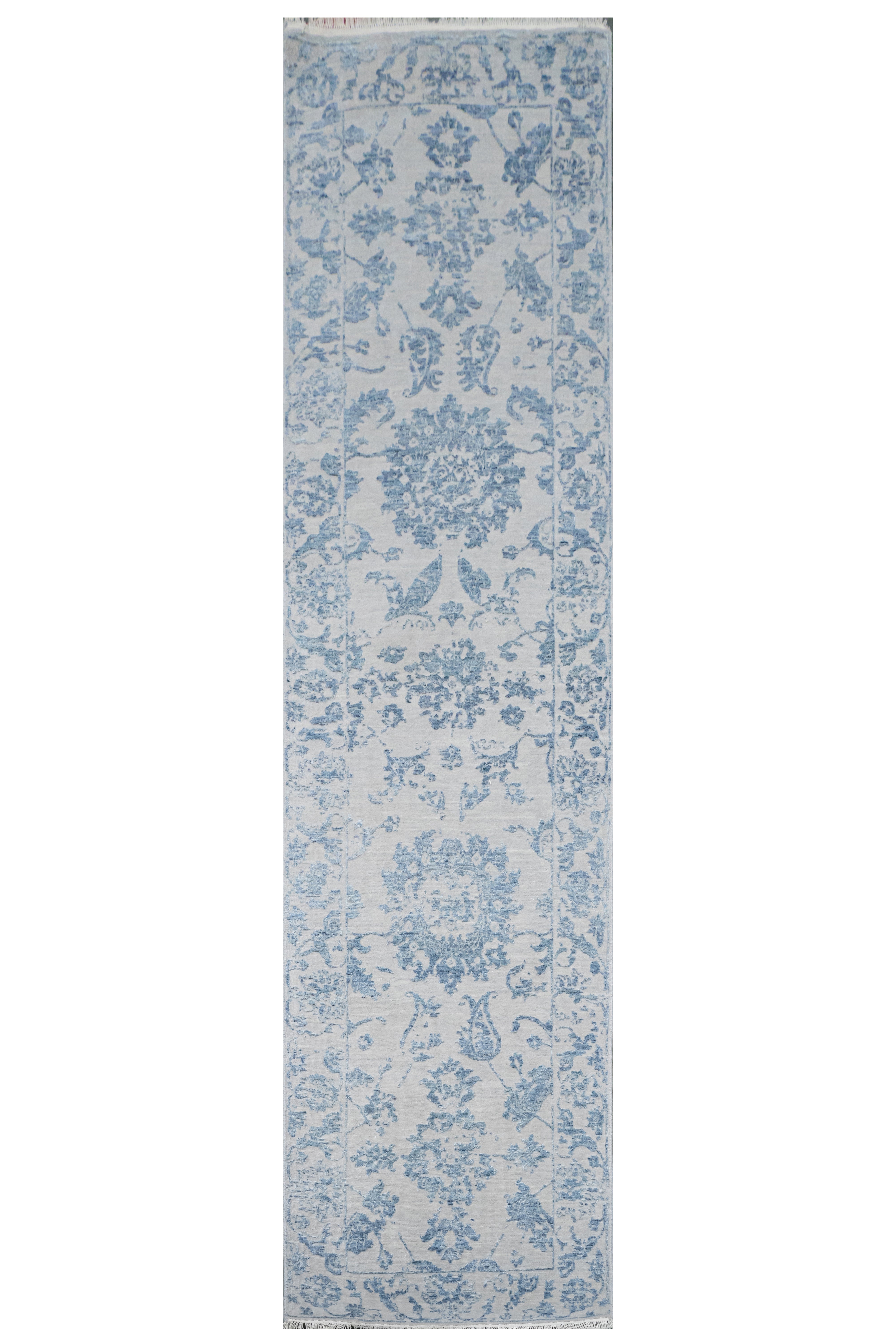 Handknotted Carpet DIA- 472 JK-A, Silver & Blue